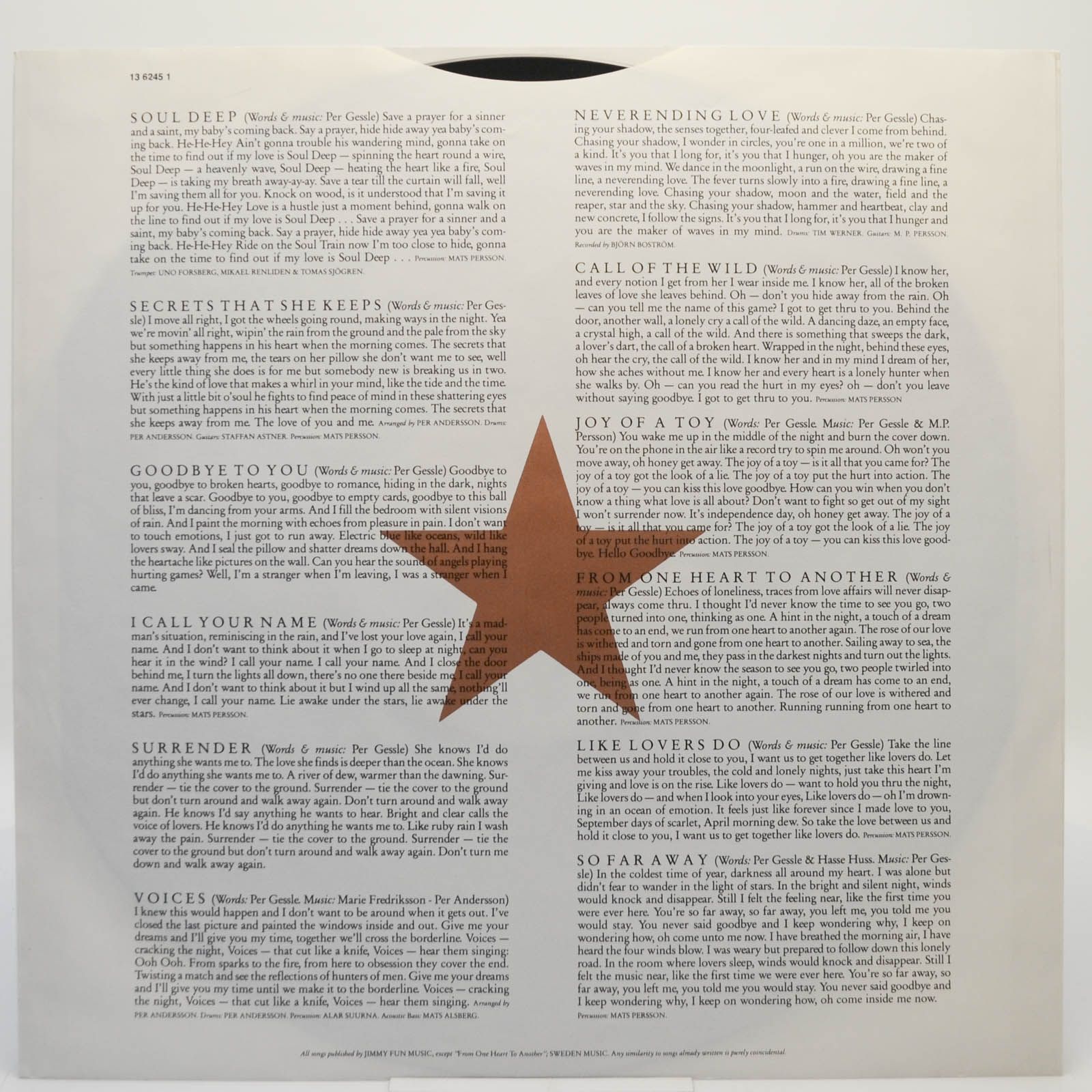 Roxette — Pearls Of Passion, 1986