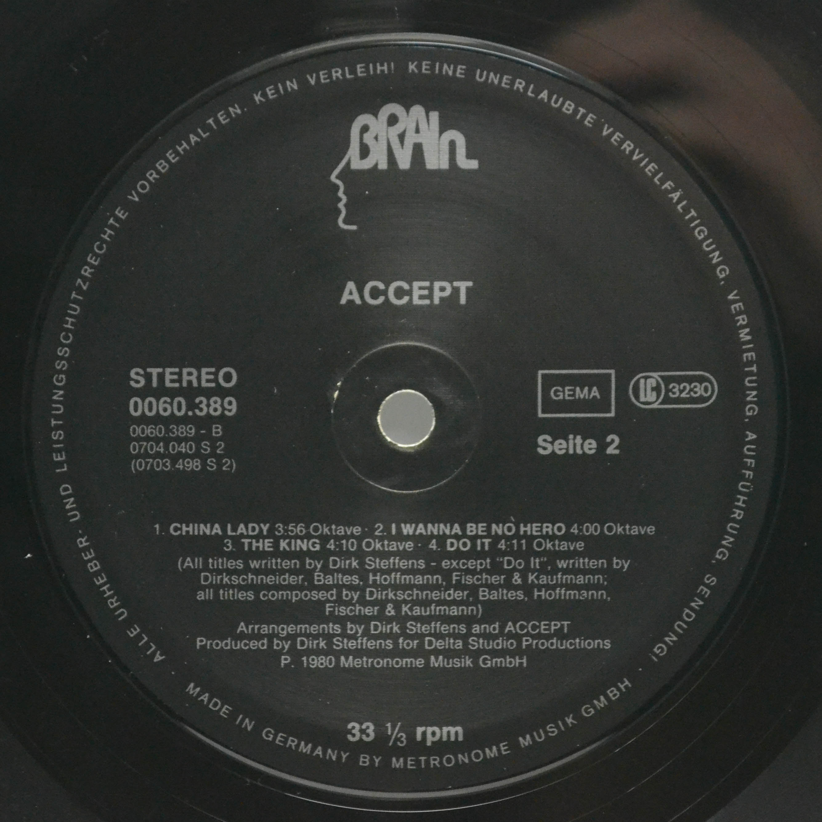 Виниловая пластинка Accept — Accept (Germany), 1980