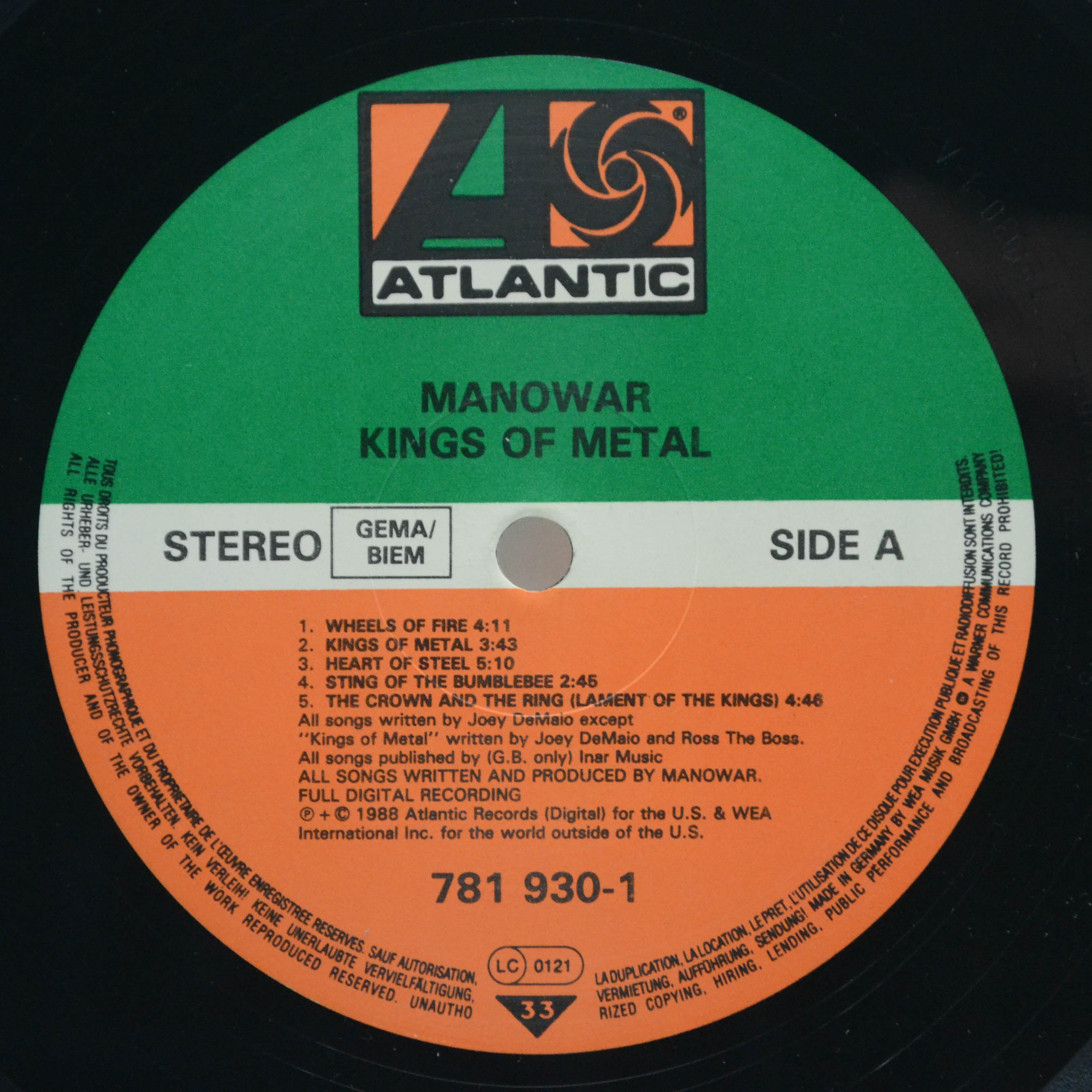 Manowar — Kings Of Metal, 1988