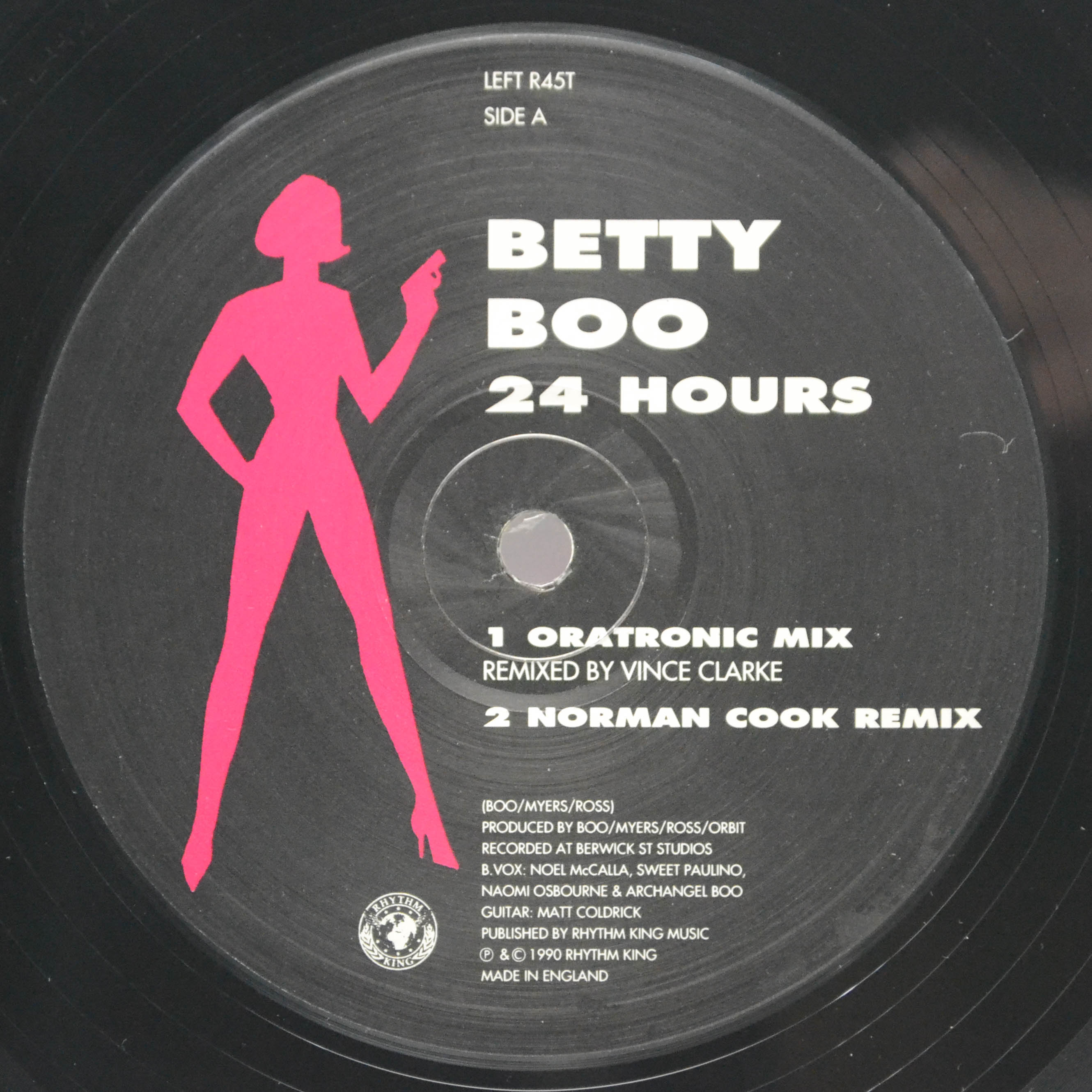 Виниловая пластинка Betty Boo — 24 Hours (The Remixes) (UK), 1990