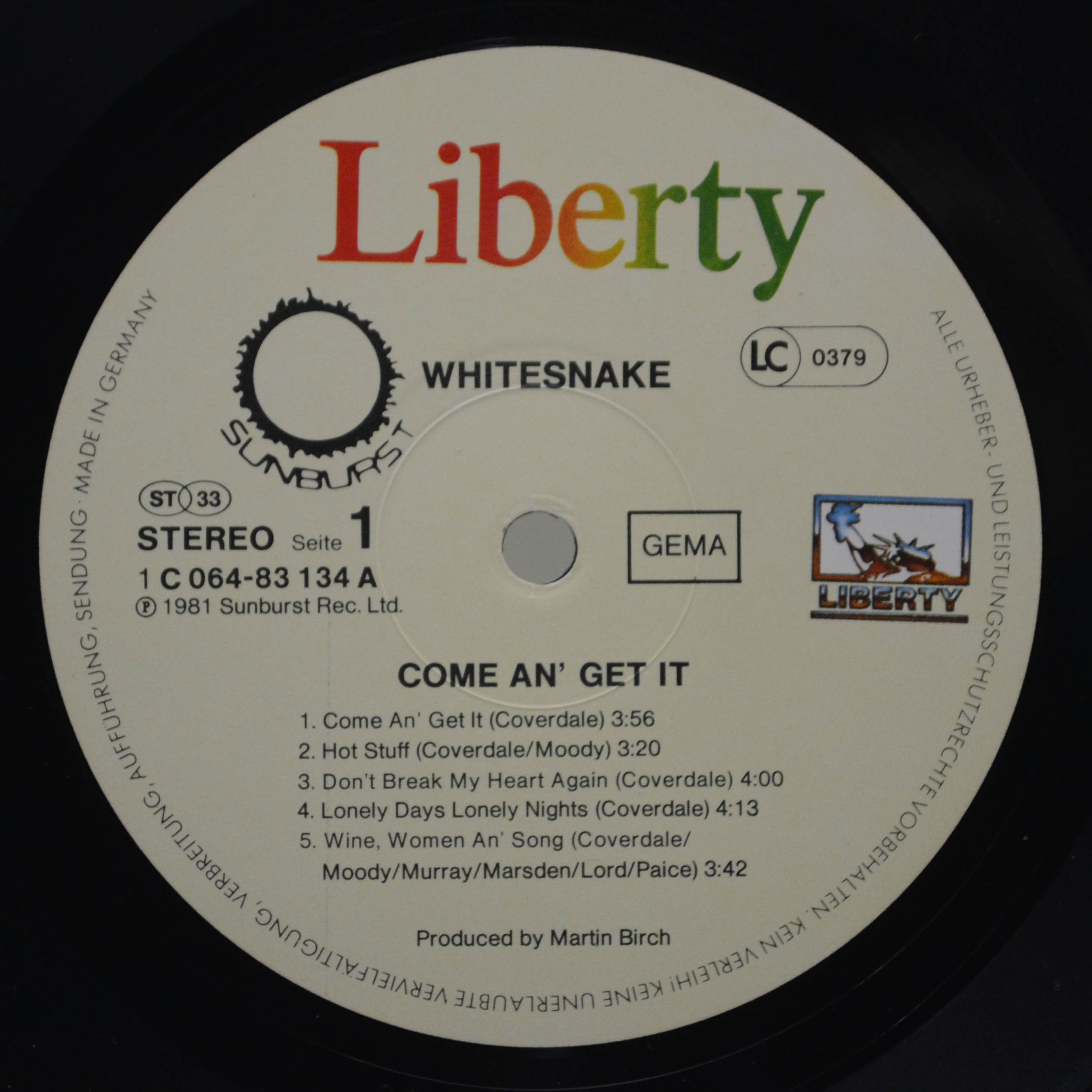 Whitesnake — Come An' Get It, 1981