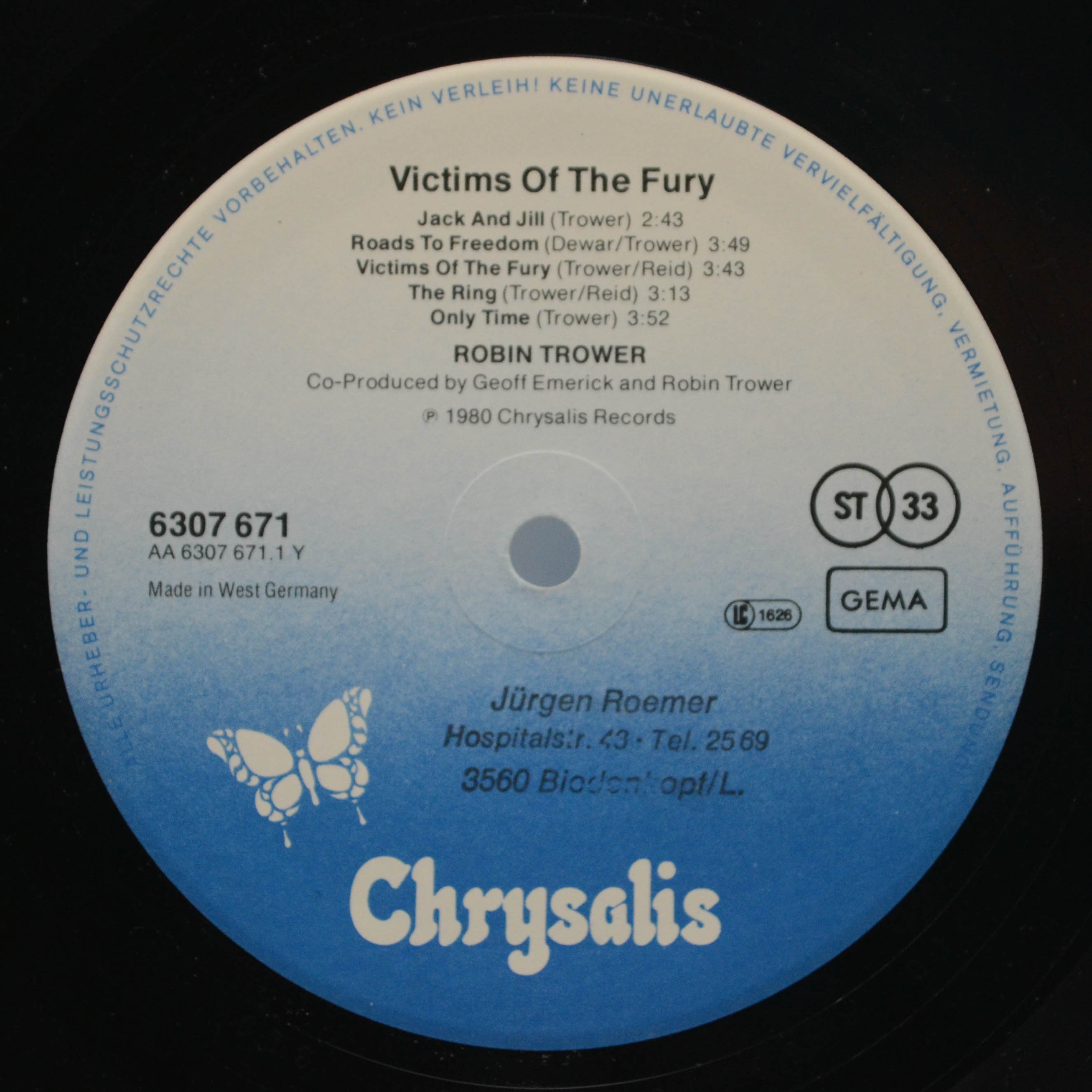 Виниловая пластинка Robin Trower — Victims Of The Fury, 1980