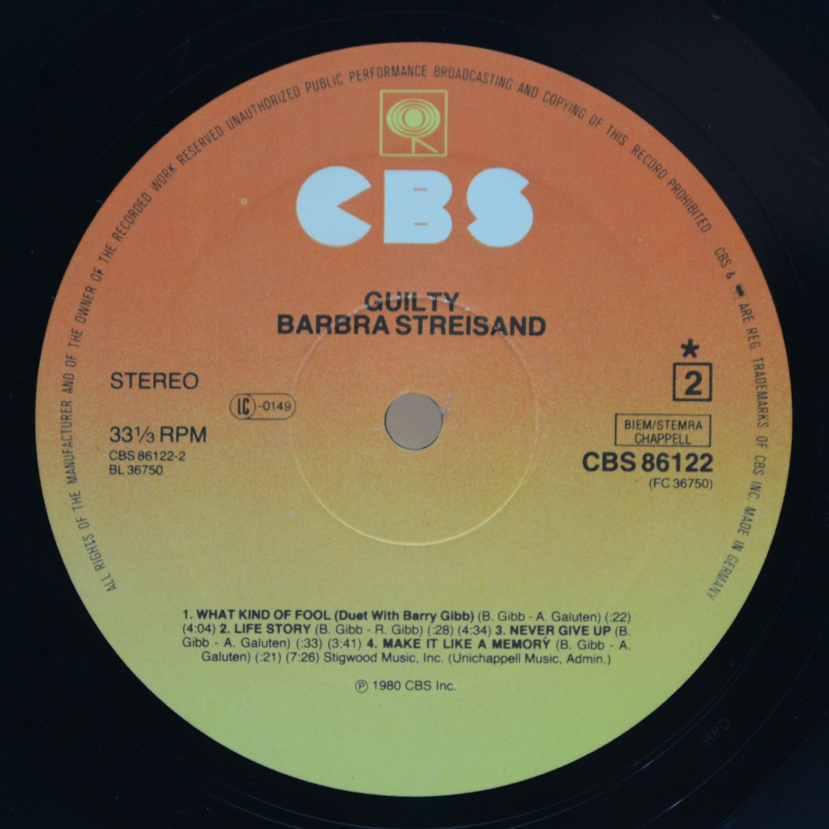 Streisand — Guilty, 1980
