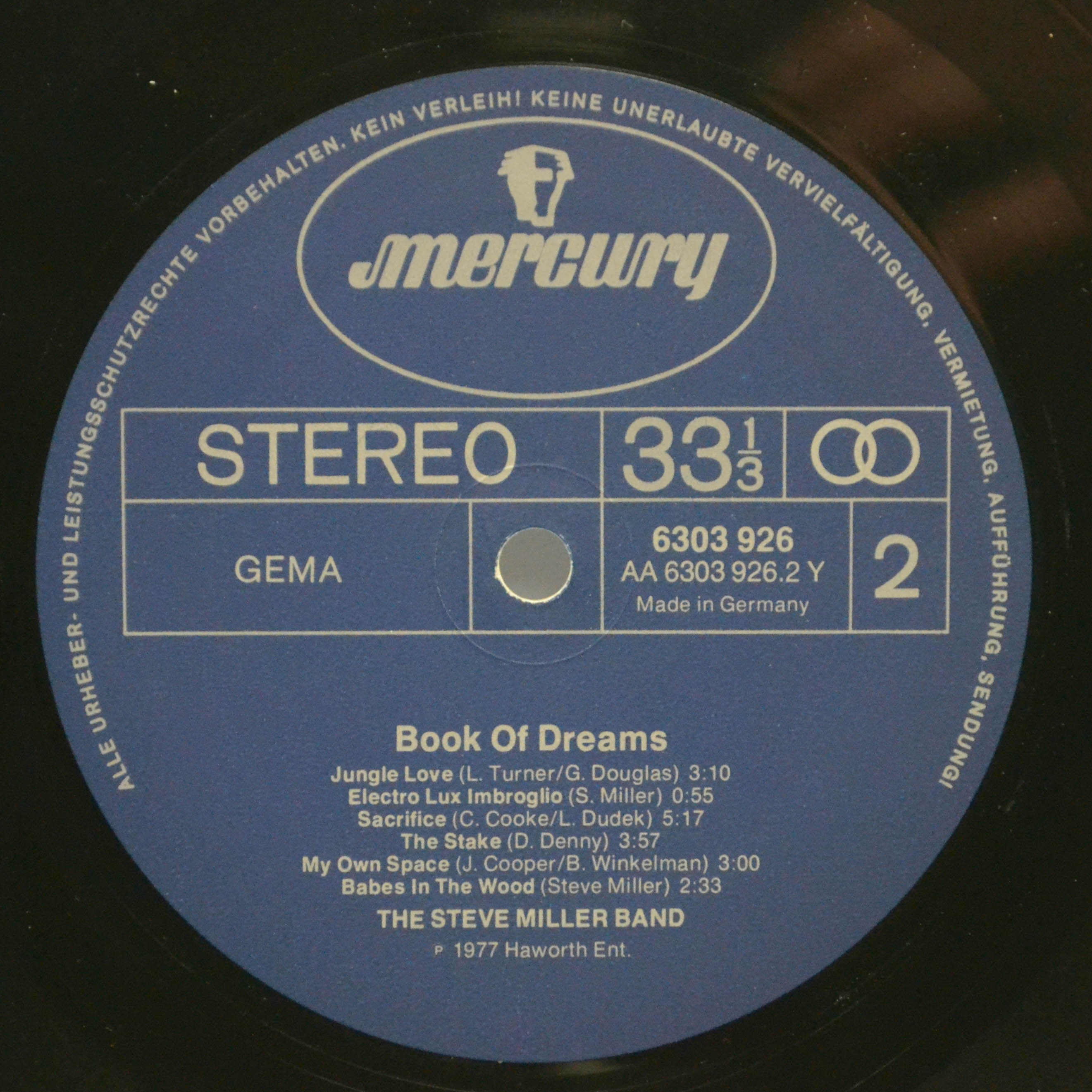 Виниловая пластинка Steve Miller Band — Book Of Dreams, 1977