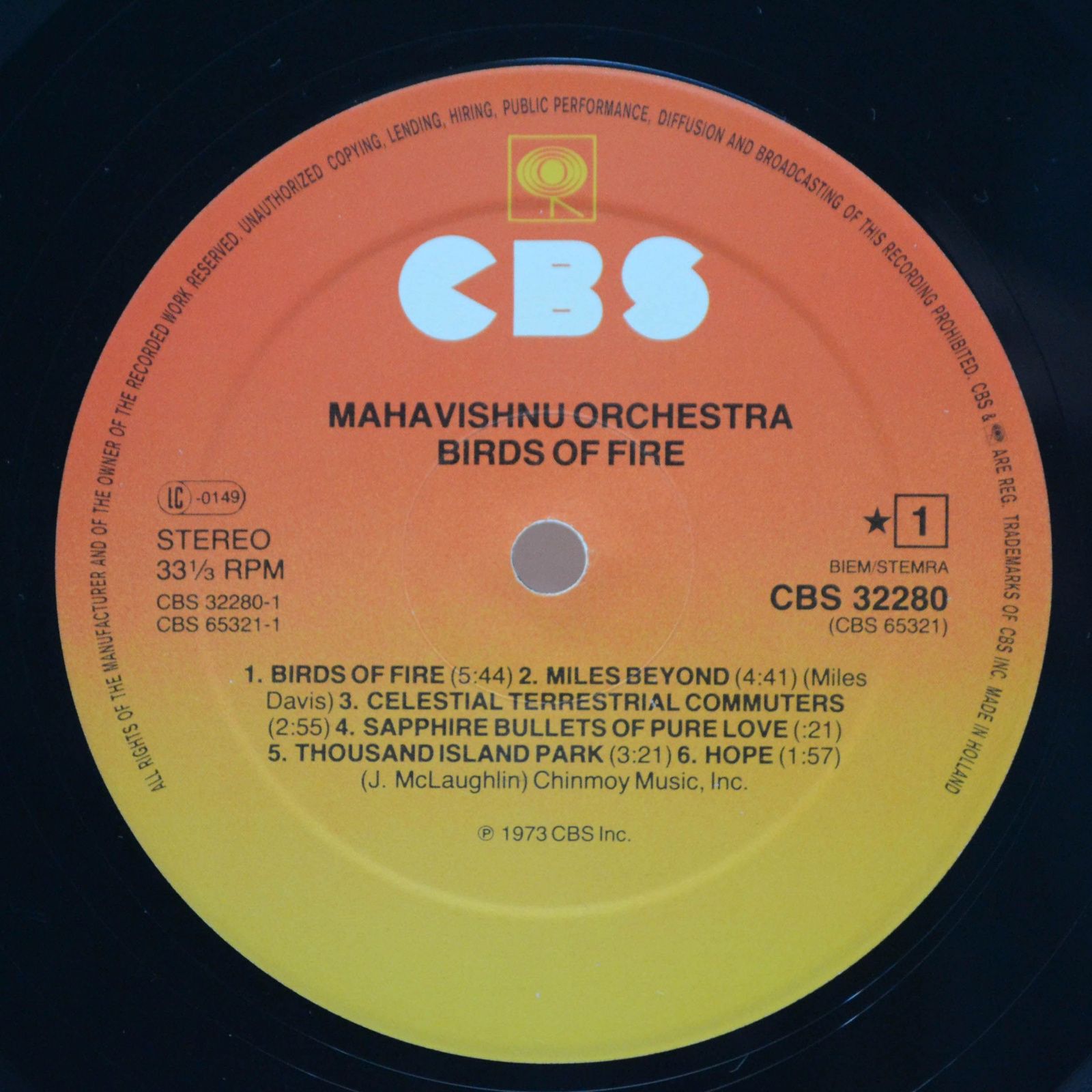 Виниловая пластинка Mahavishnu Orchestra — Birds Of Fire, 1972