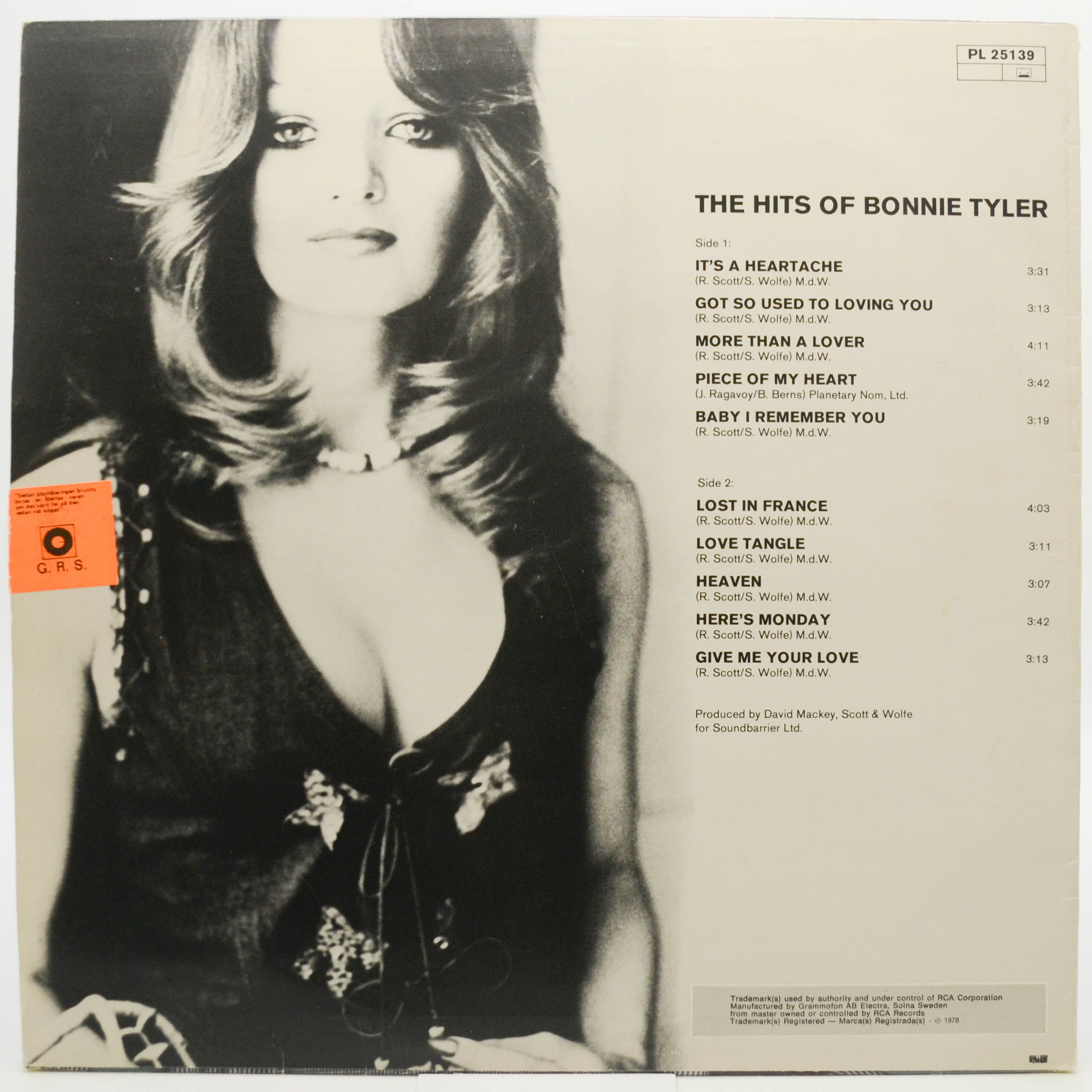 Виниловая пластинка Bonnie Tyler — The Hits Of Bonnie Tyler, 1978
