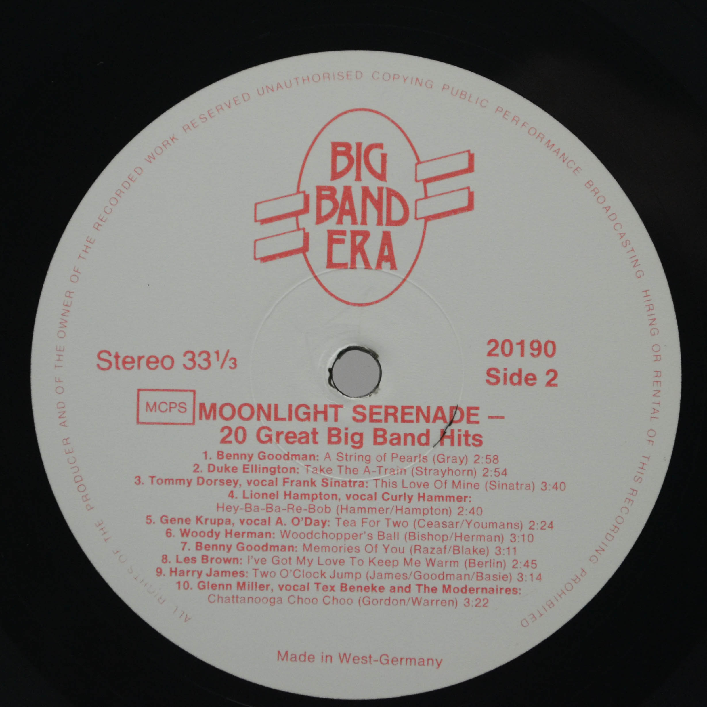 Виниловая пластинка Various — Moonlight Serenade - 20 Great Big Band Hits, 1984