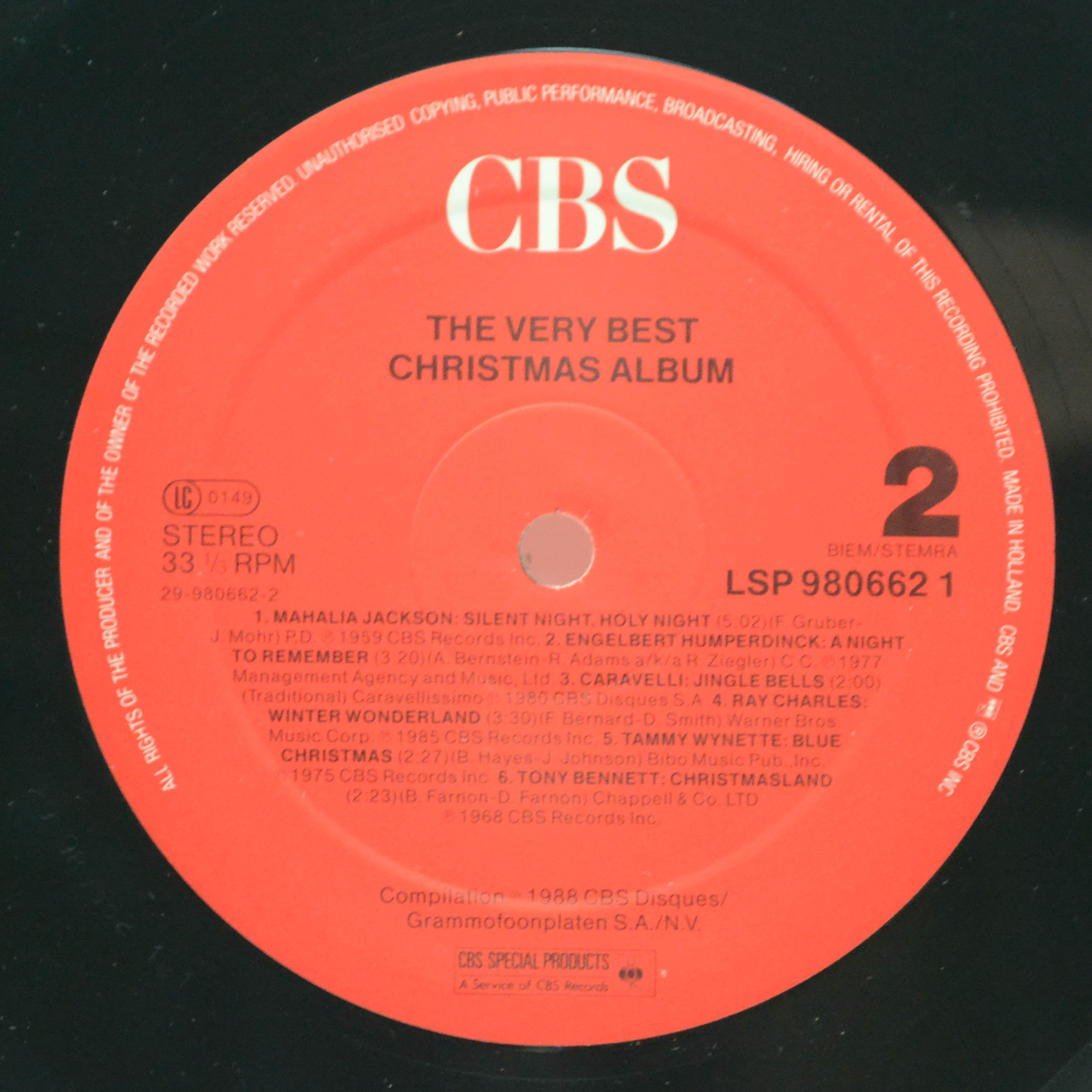 Various — The Very Best Christmas Album (2LP), 1988