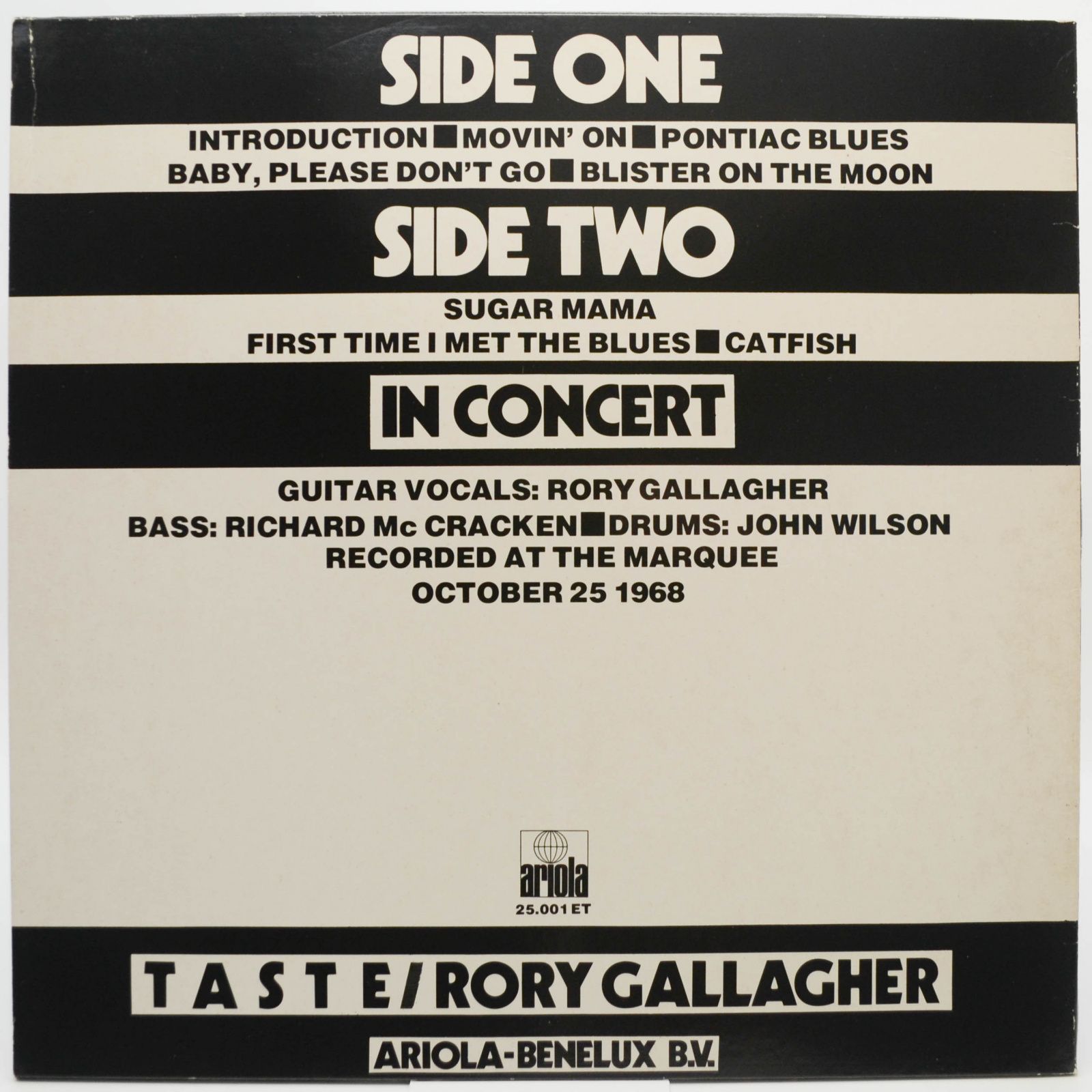 Taste Featuring Rory Gallagher — In Concert, 1977