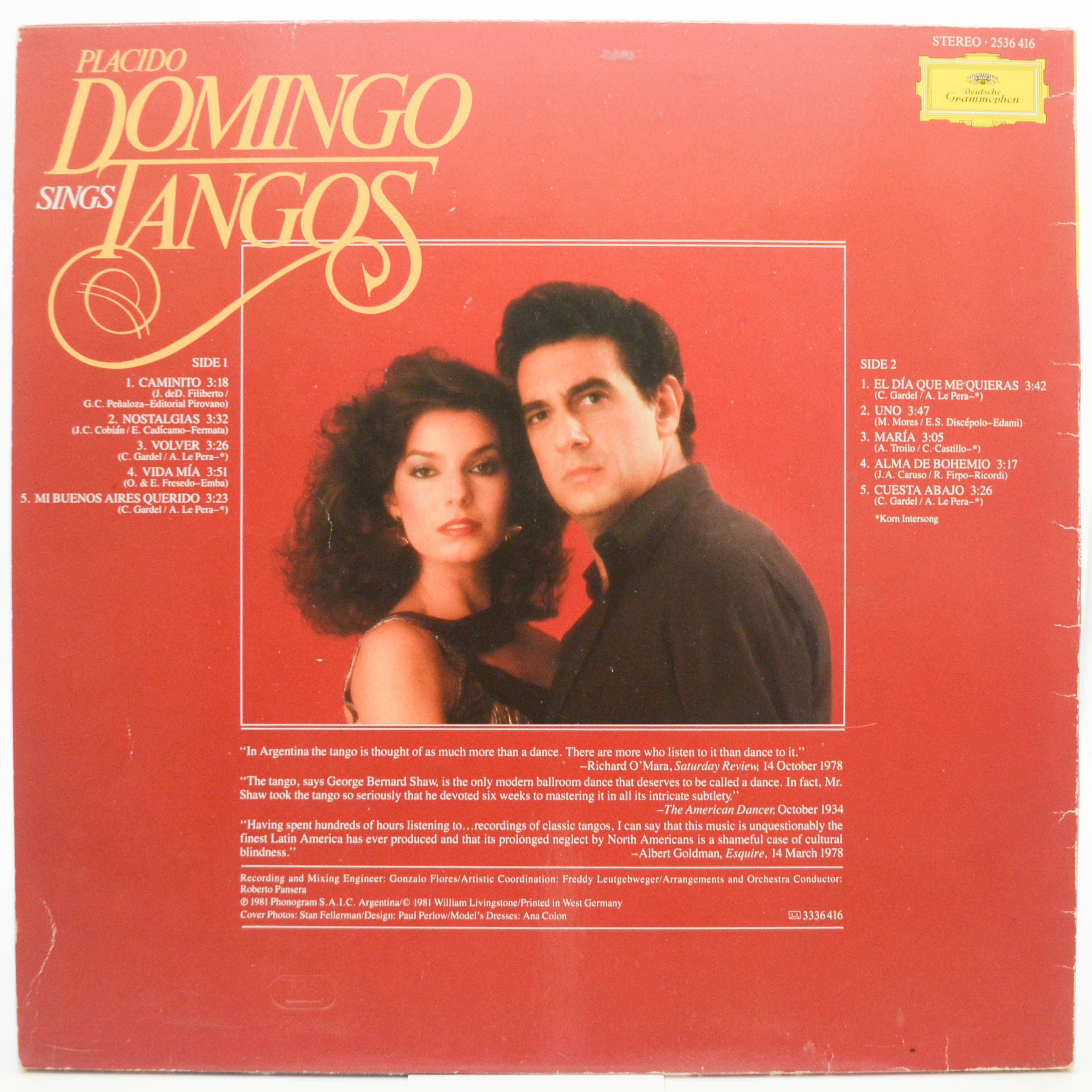 Виниловая пластинка Placido Domingo — Sings Tangos, 1981
