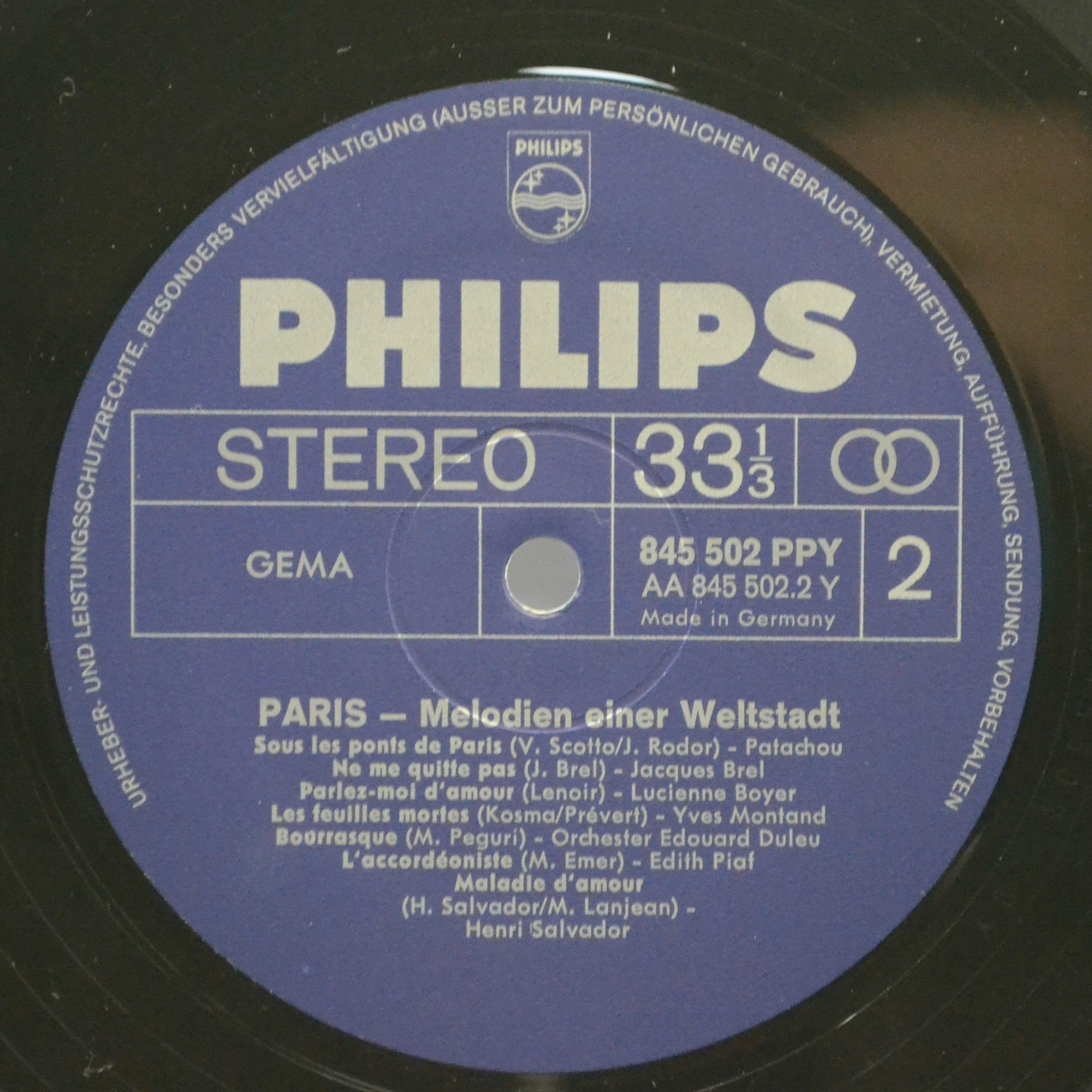 Виниловая пластинка Various — Paris - Melodien Einer Weltstadt (2LP), 1982