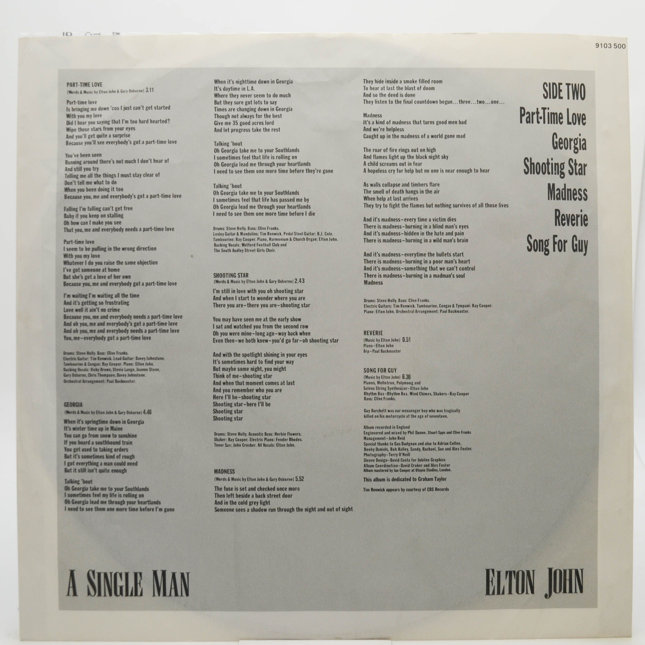 Elton John — A Single Man, 1978