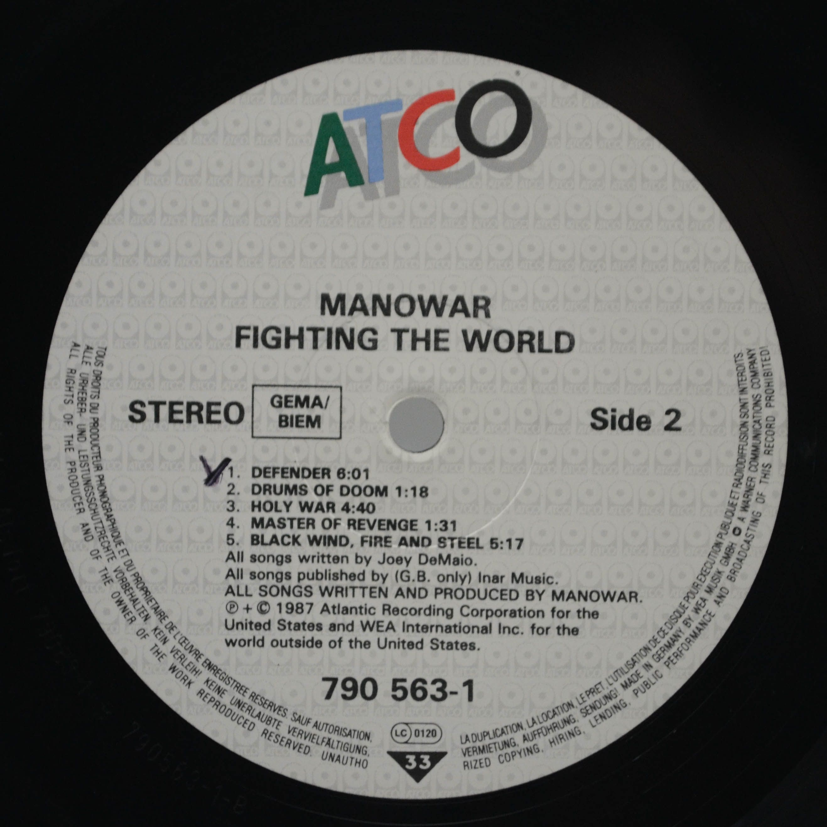 Manowar — Fighting The World, 1987