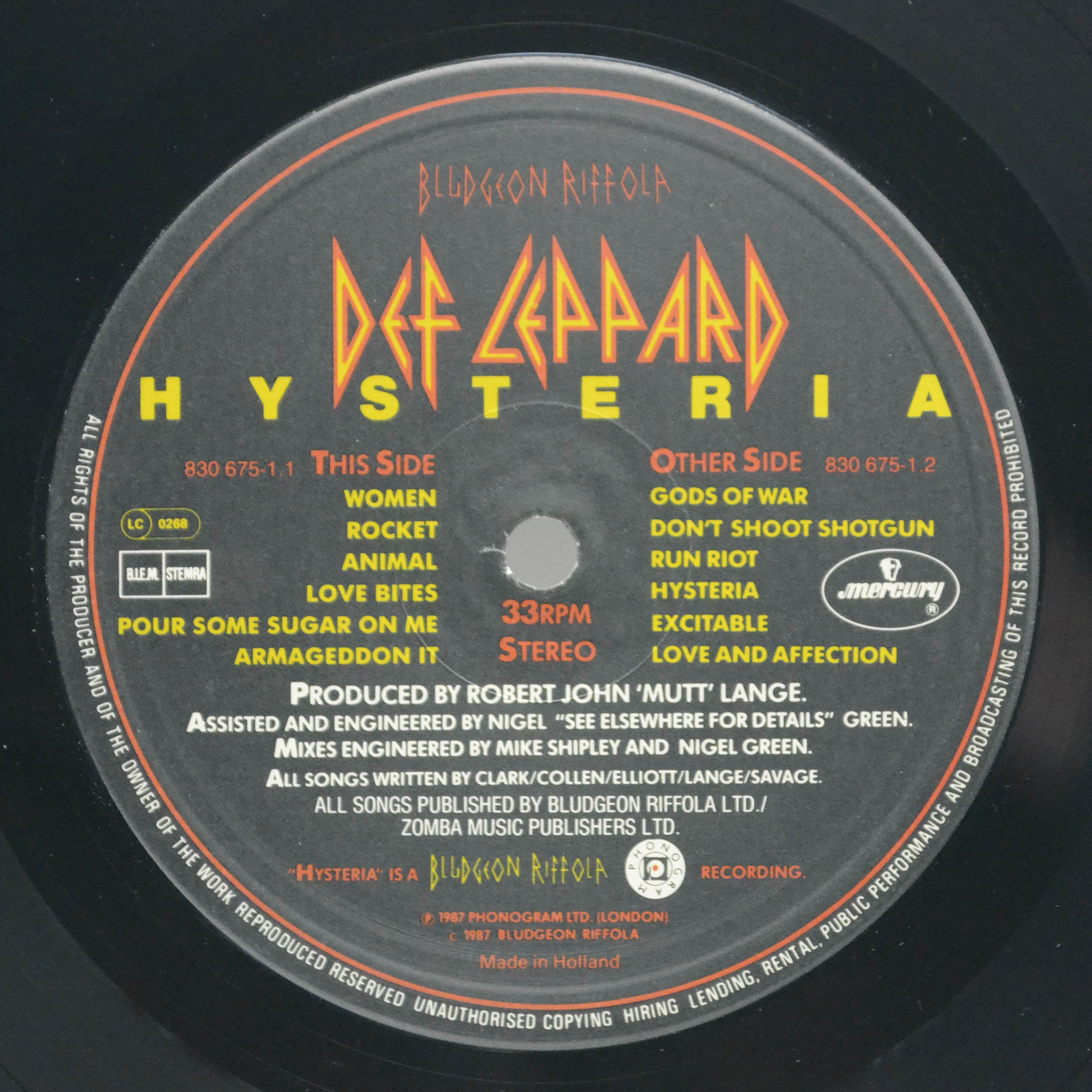 Def Leppard — Hysteria, 1987