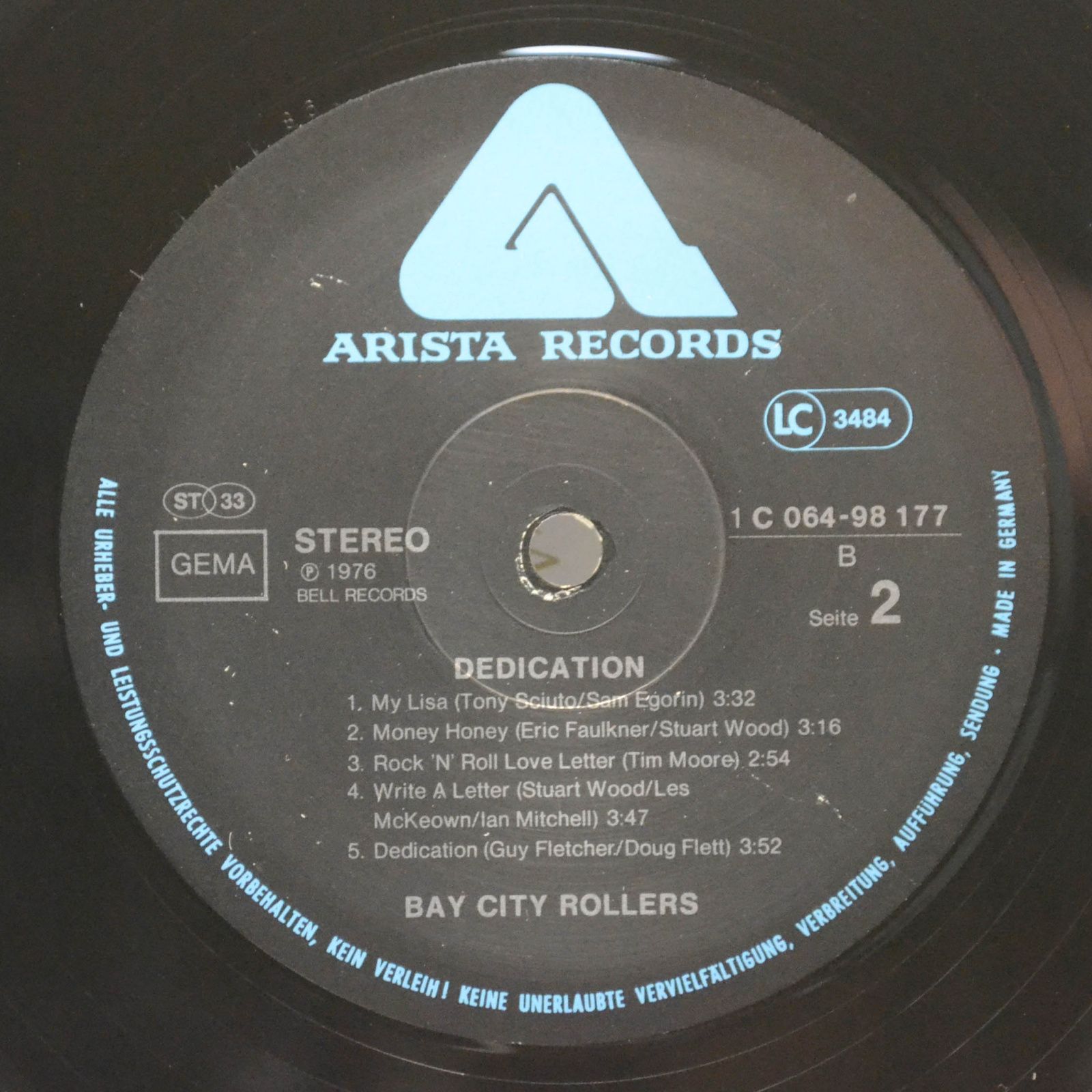 Виниловая пластинка Bay City Rollers — Dedication, 1976