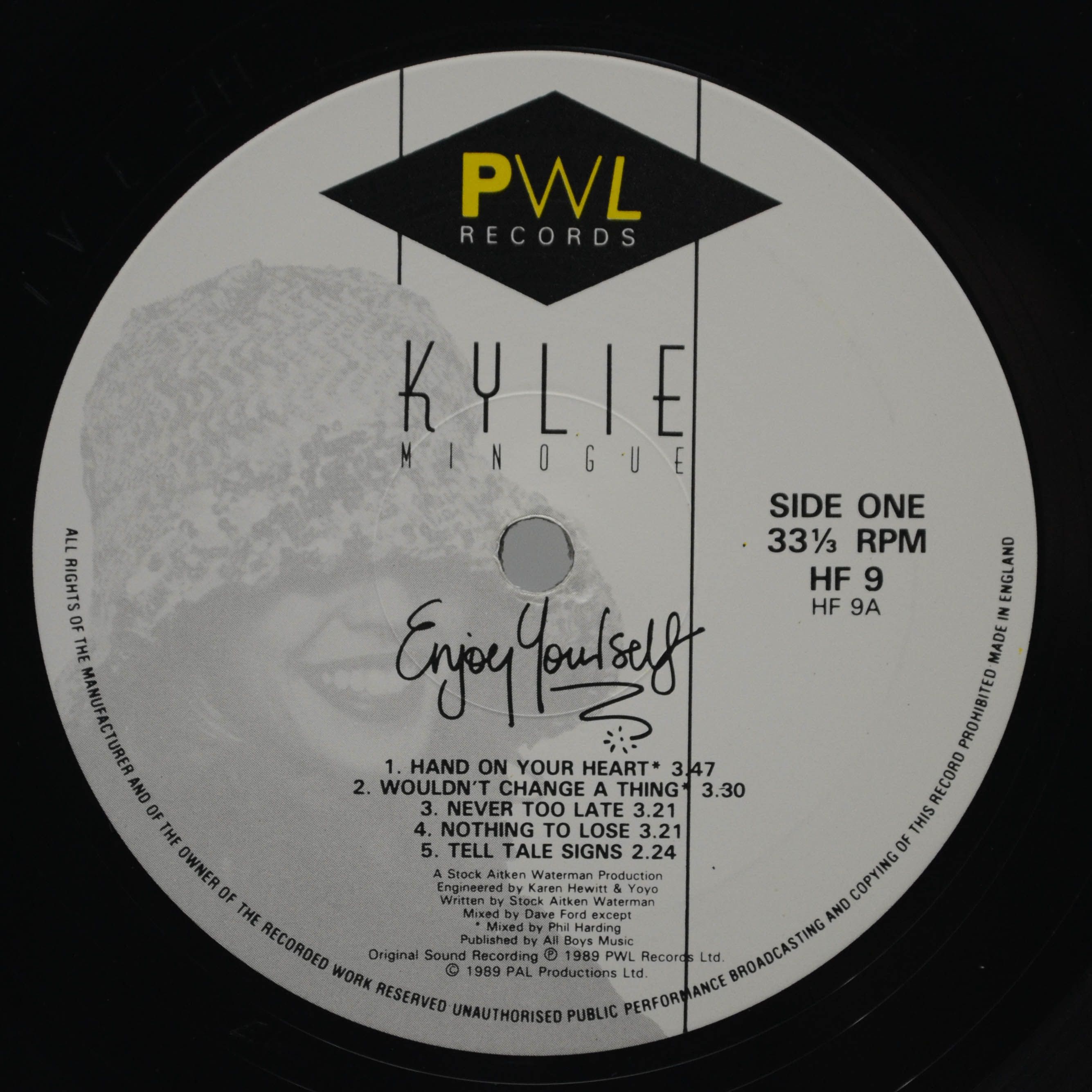 Виниловая пластинка Kylie Minogue — Enjoy Yourself (UK), 1989