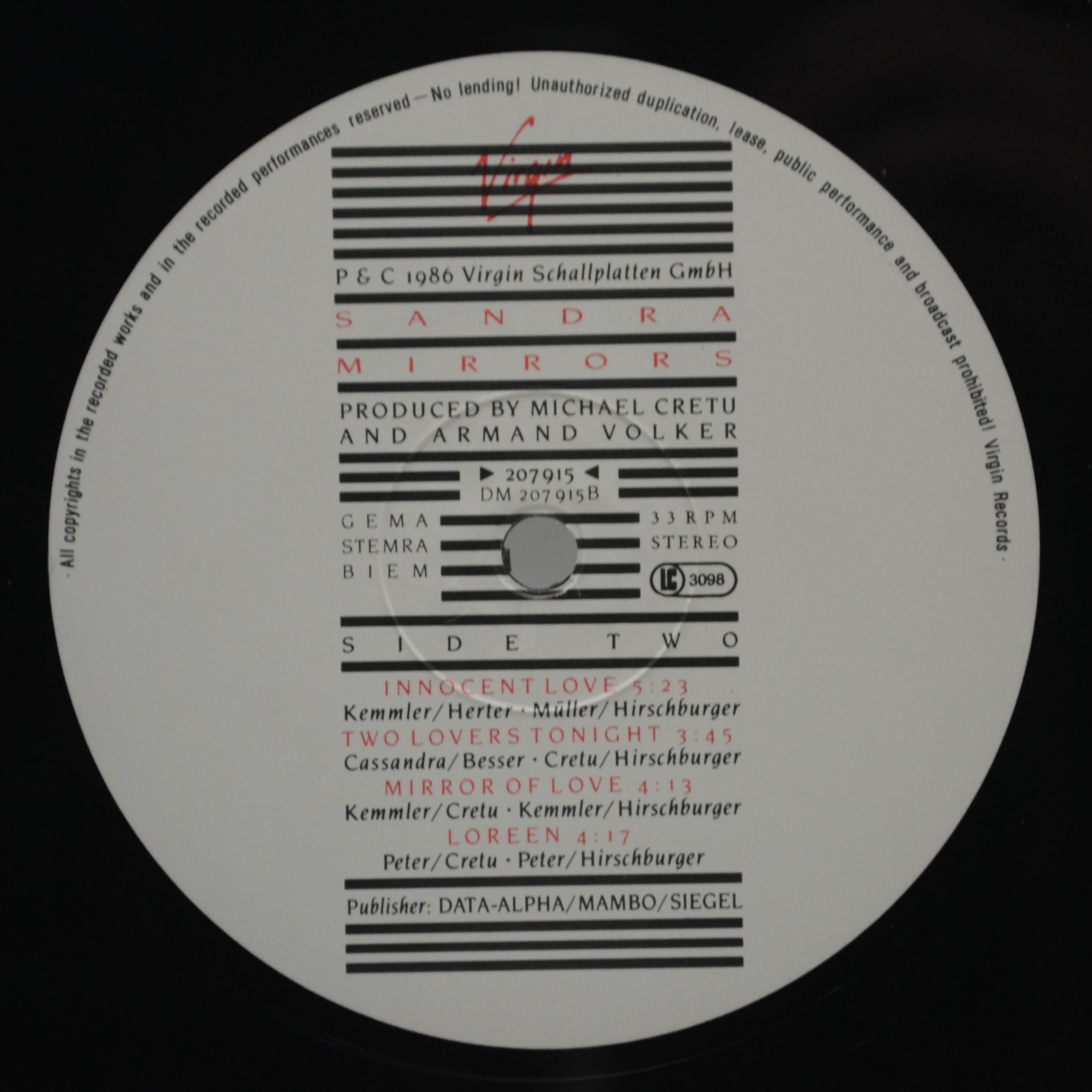 Sandra — Mirrors, 1986