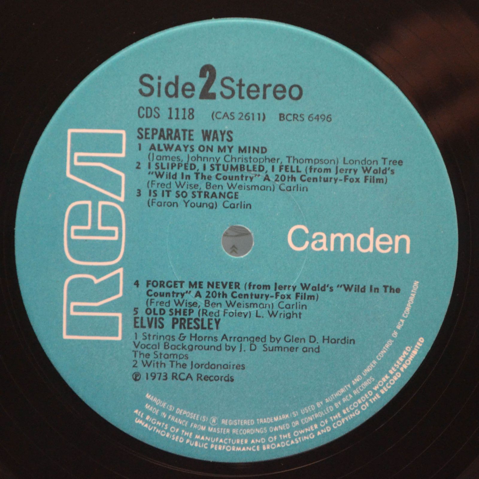Elvis — Separate Ways (UK), 1973