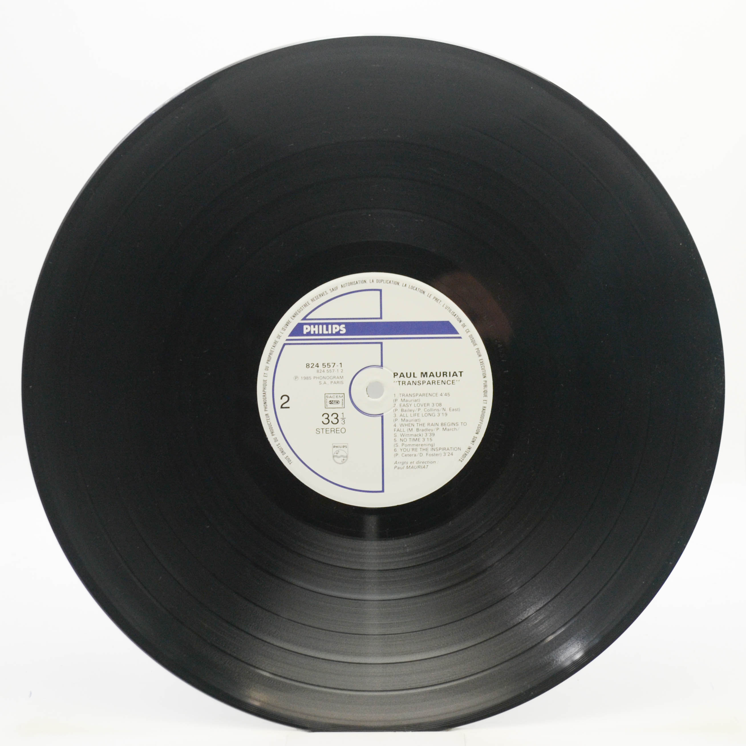 Paul Mauriat — Transparence (1-st, France), 1985