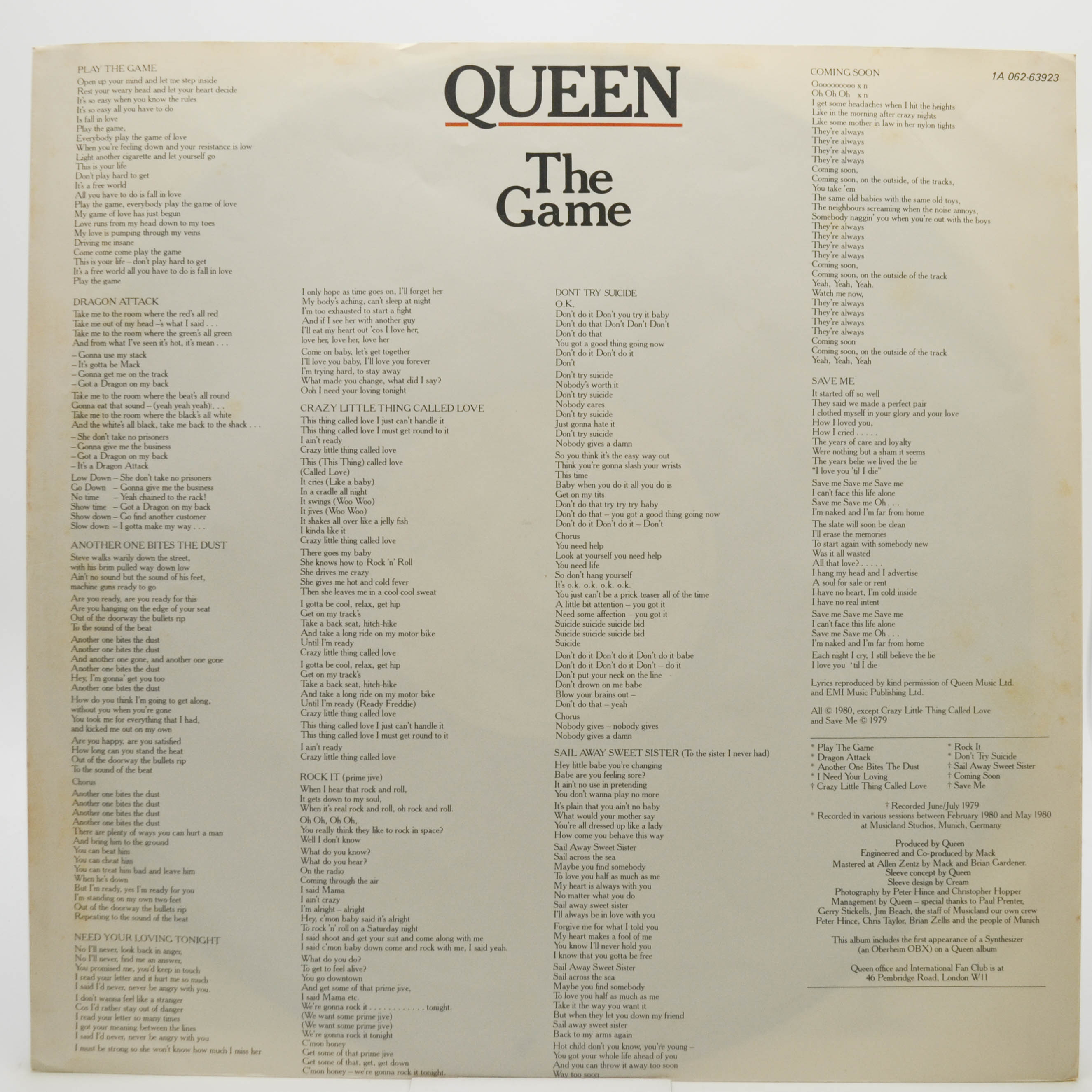 Queen — The Game, 1980