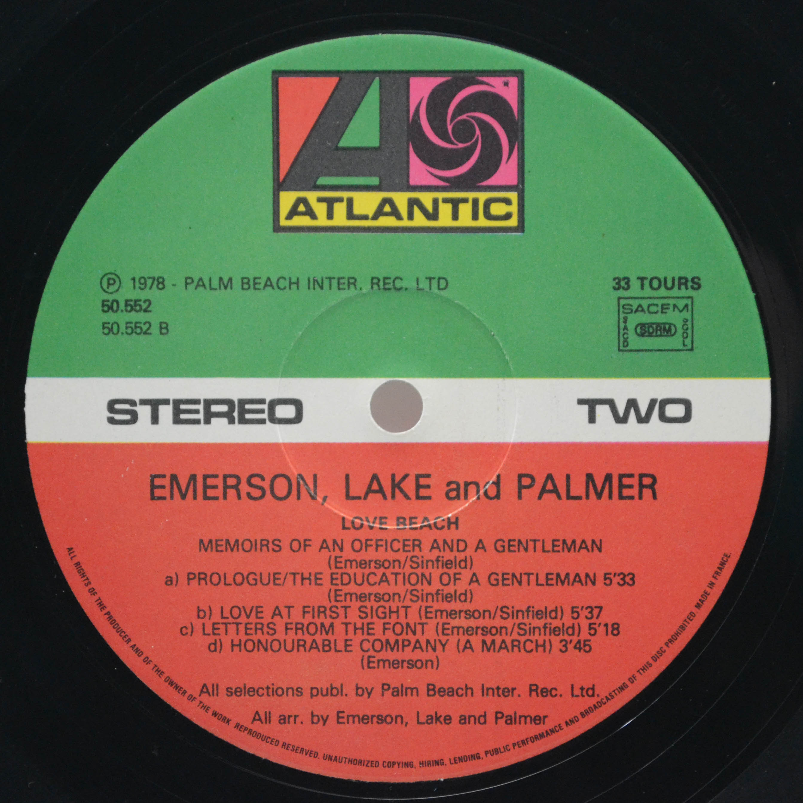 Виниловая пластинка Emerson, Lake & Palmer — Love Beach, 1978