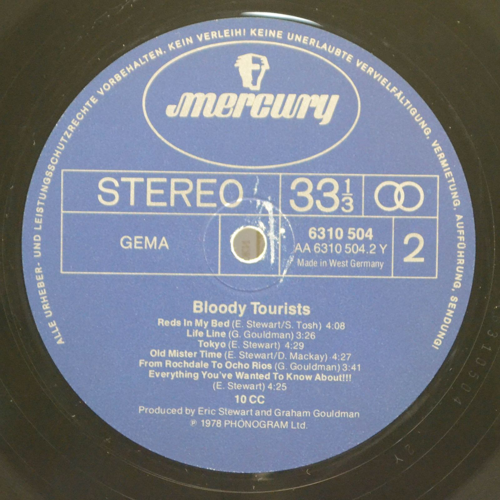 Виниловая пластинка 10cc — Bloody Tourists, 1978