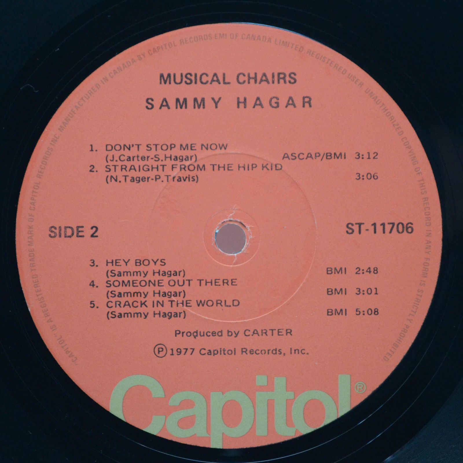 Виниловая пластинка Sammy Hagar — Musical Chairs, 1977