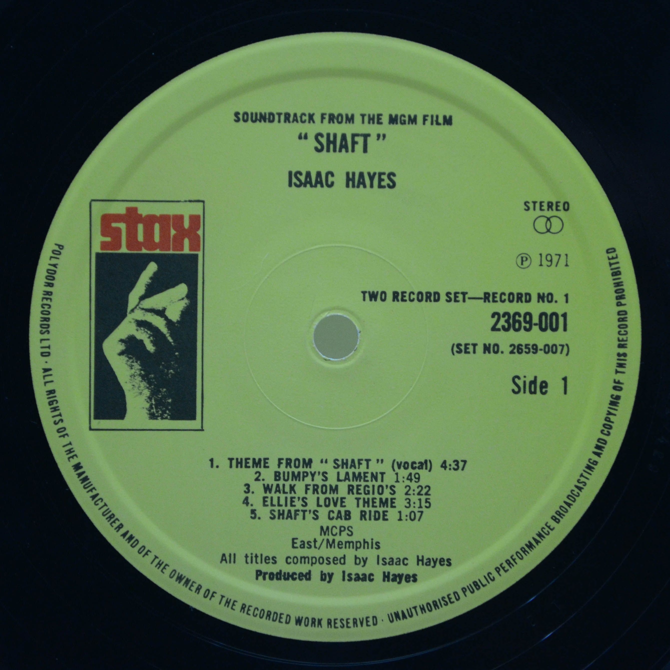 Isaac Hayes — Shaft (2LP, UK), 1971