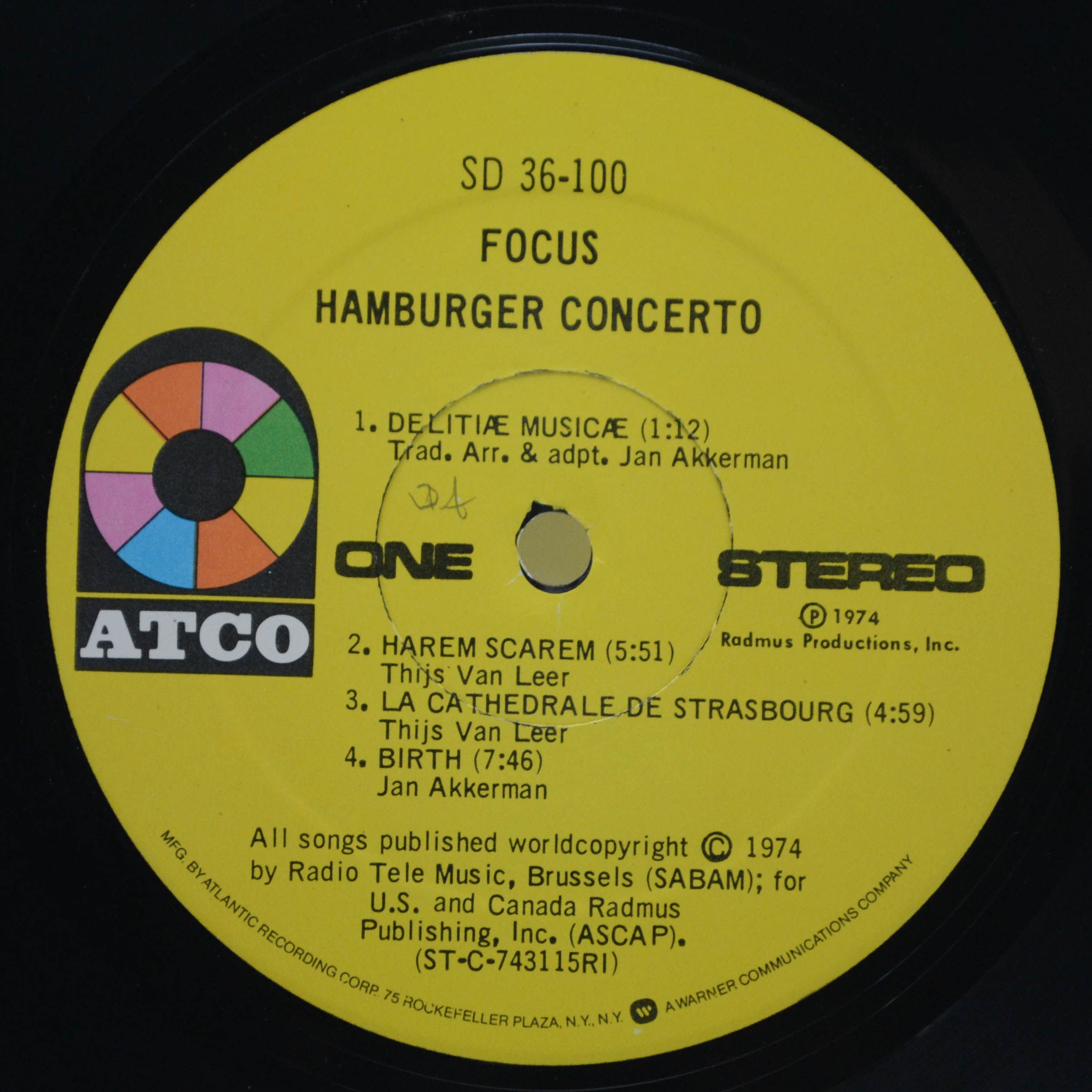 Виниловая пластинка Focus — Hamburger Concerto (USA), 1974