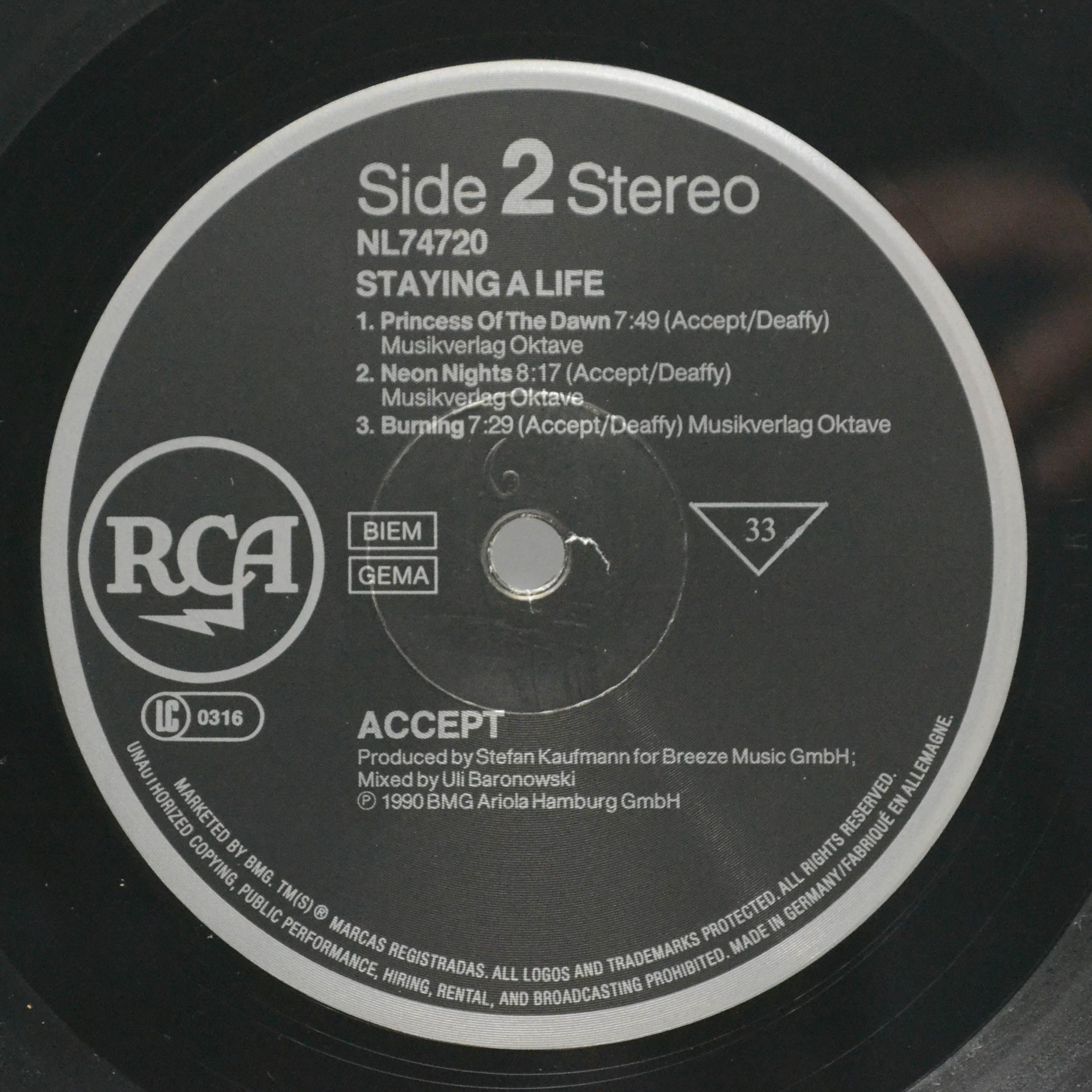 Accept — Staying A Life (2LP, 1-st, Germany), 1990