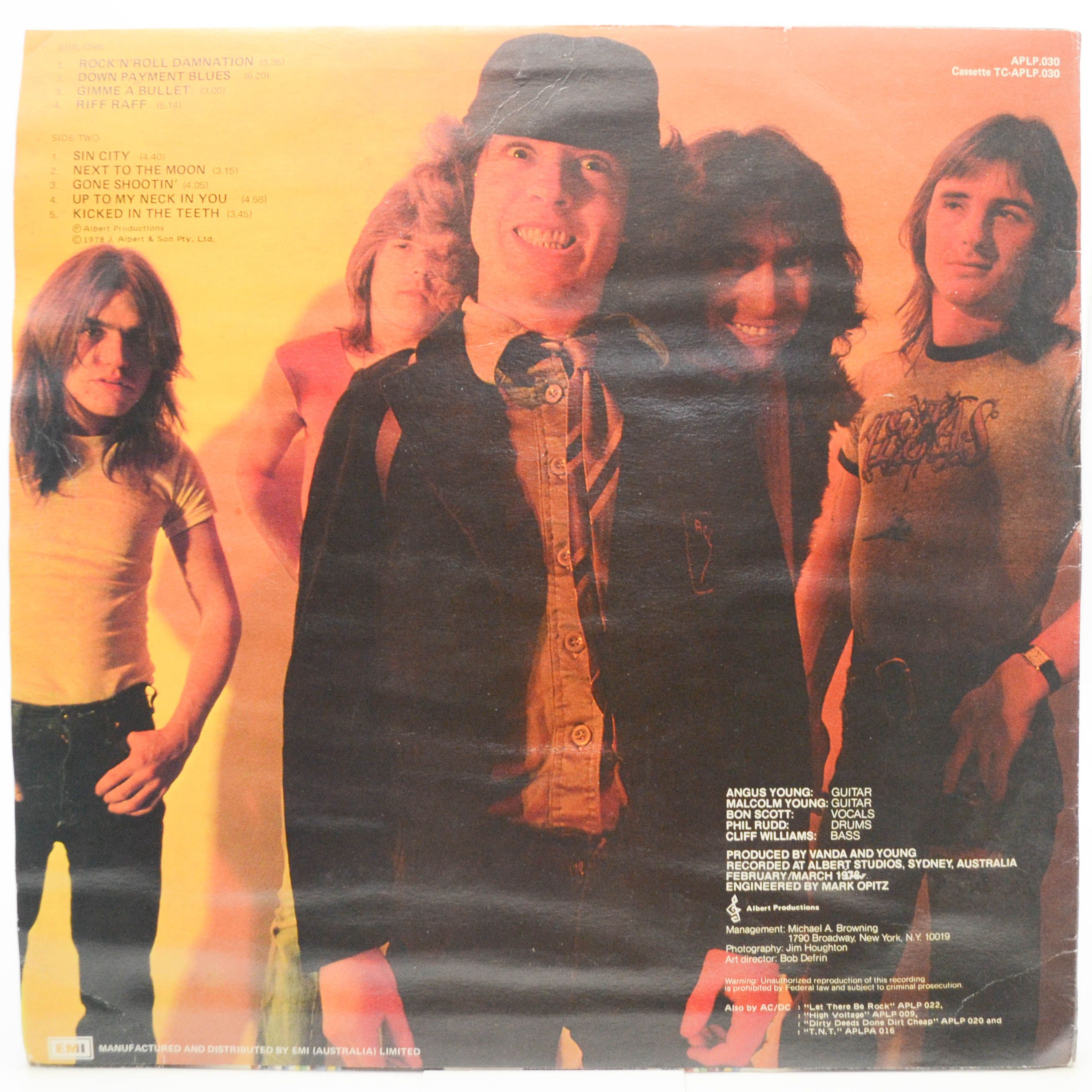 Виниловая пластинка AC/DC — Powerage (1-st, Australia), 1978