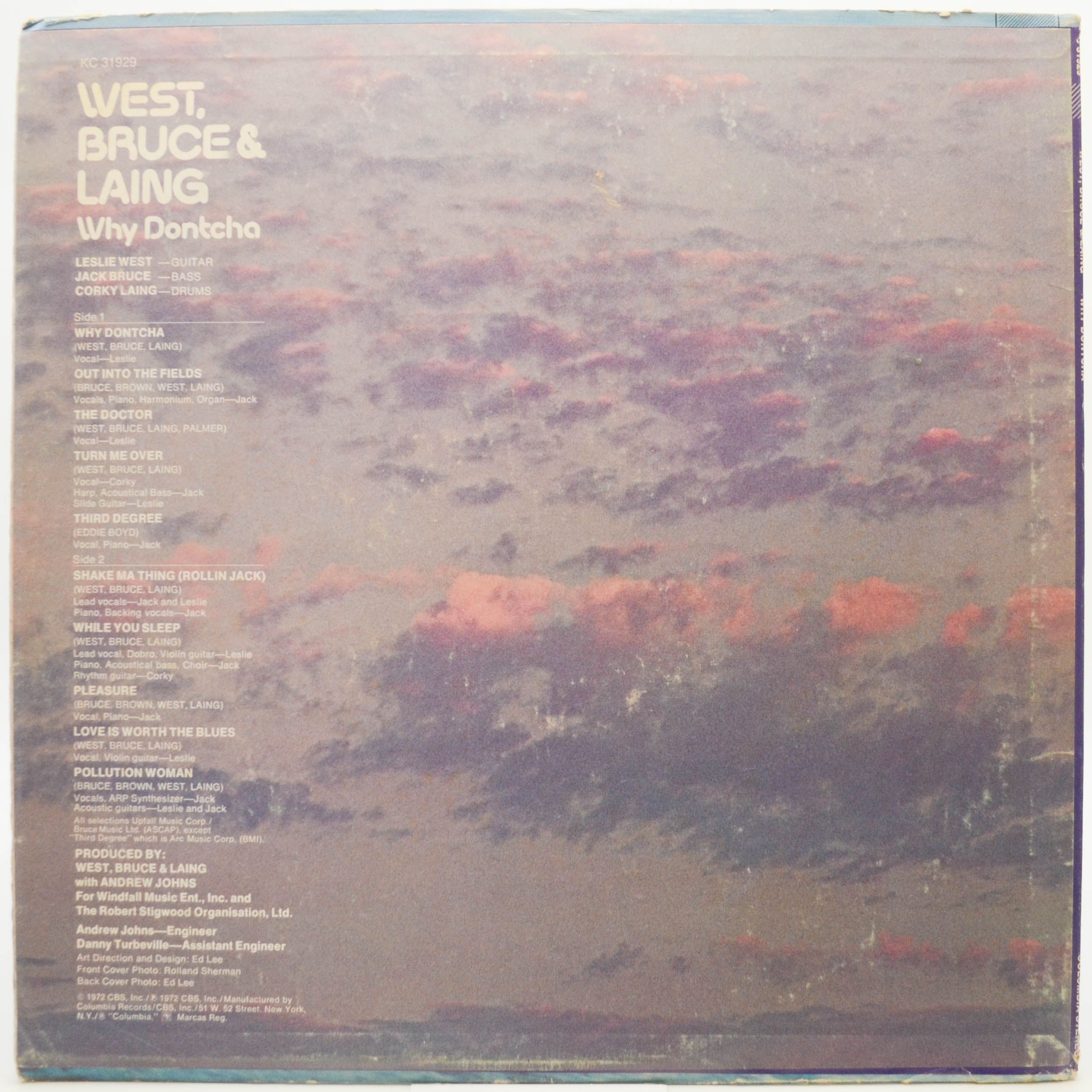 Виниловая пластинка West, Bruce & Laing — Why Dontcha (USA), 1972