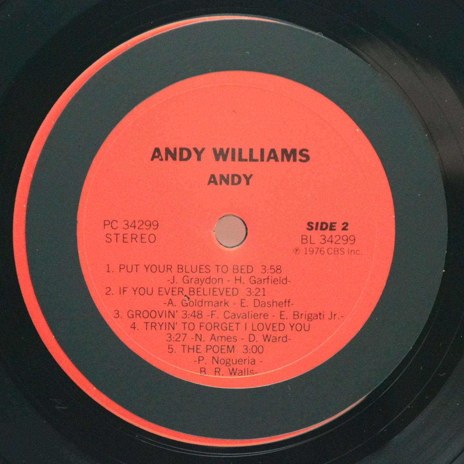 Виниловая пластинка Andy Williams — Andy (USA), 1976