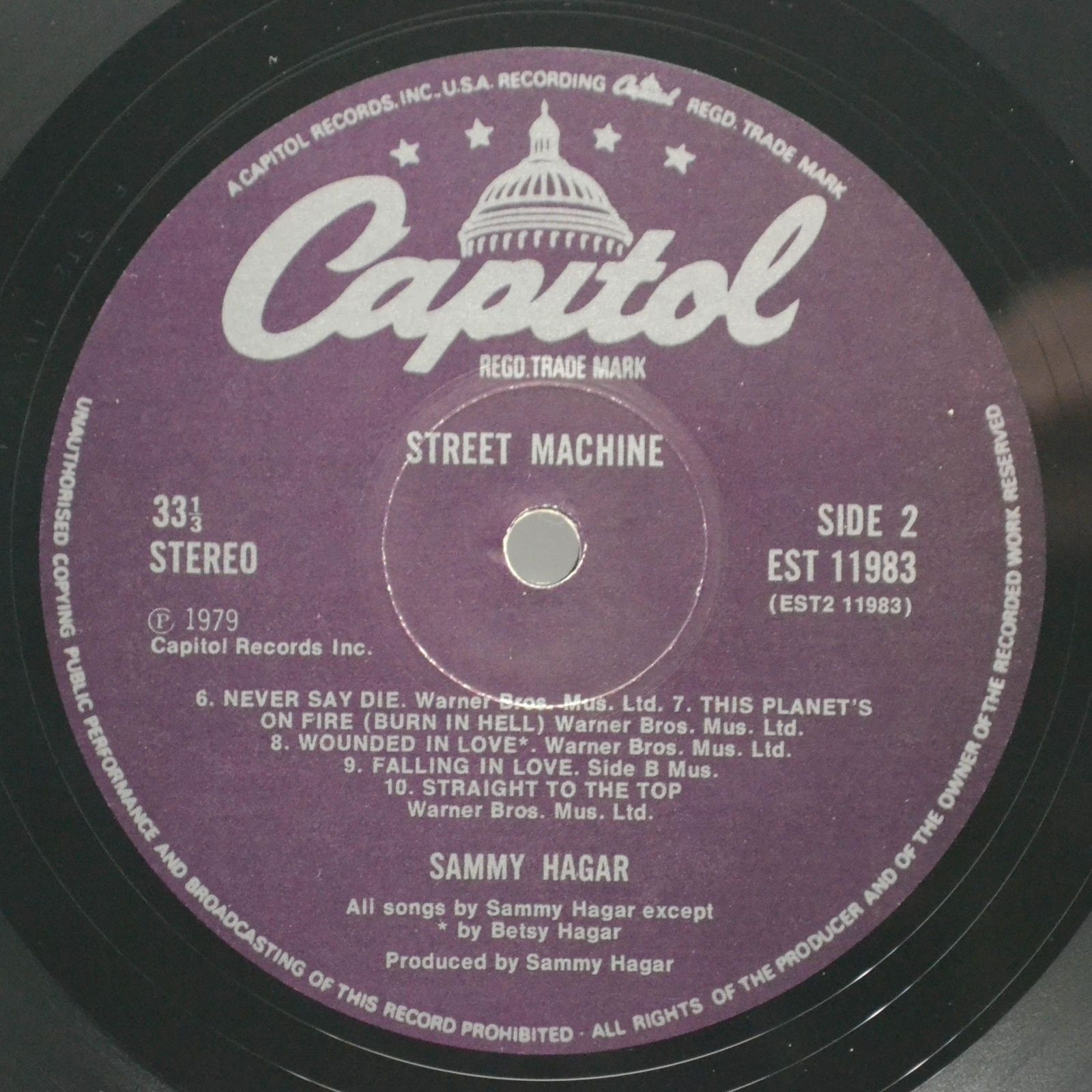 Виниловая пластинка Sammy Hagar — Street Machine (UK), 1979