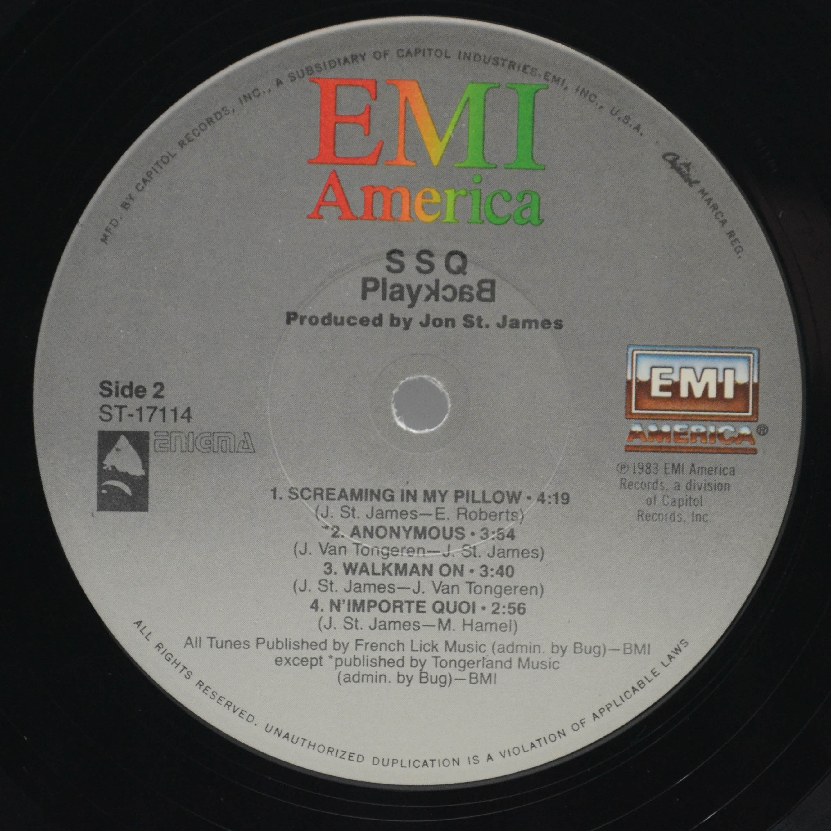 SSQ — Playback (1-st, USA), 1983