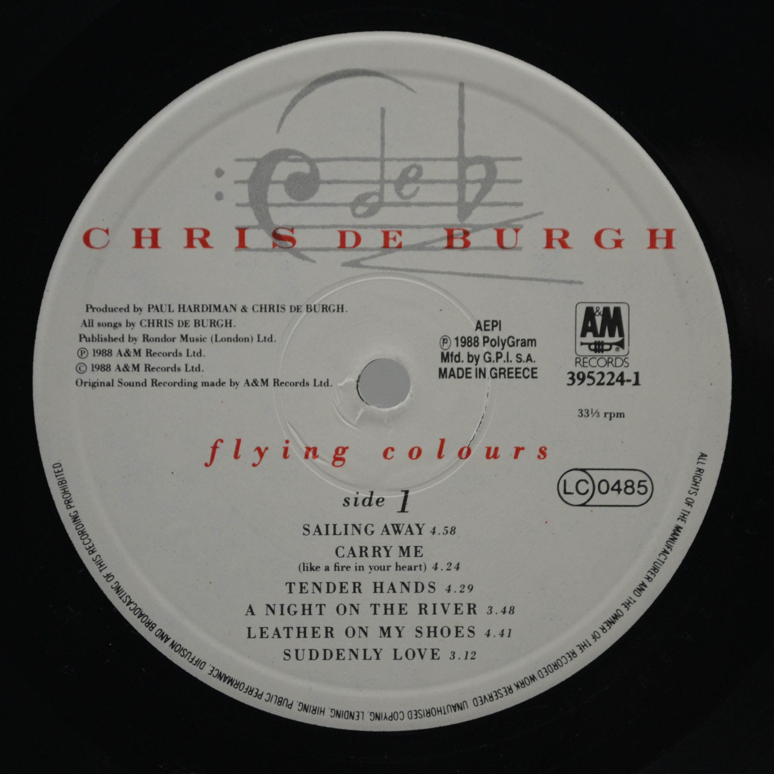 Виниловая пластинка Chris de Burgh — Flying Colours, 1988