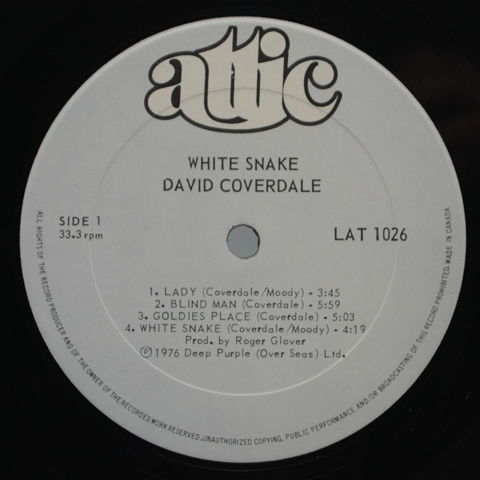 Виниловая пластинка David Coverdale — White Snake, 1977
