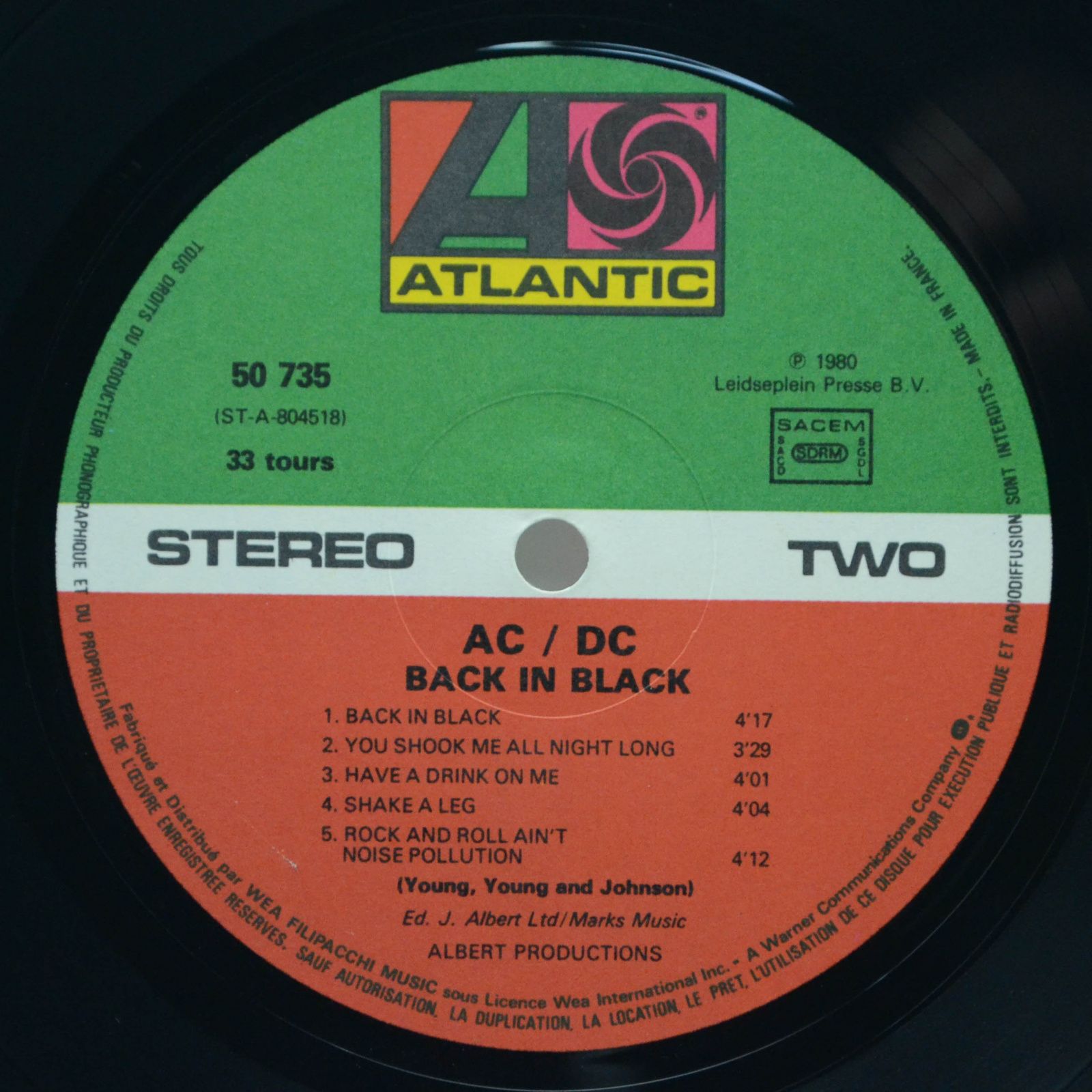Виниловая пластинка AC/DC — Back In Black, 1980