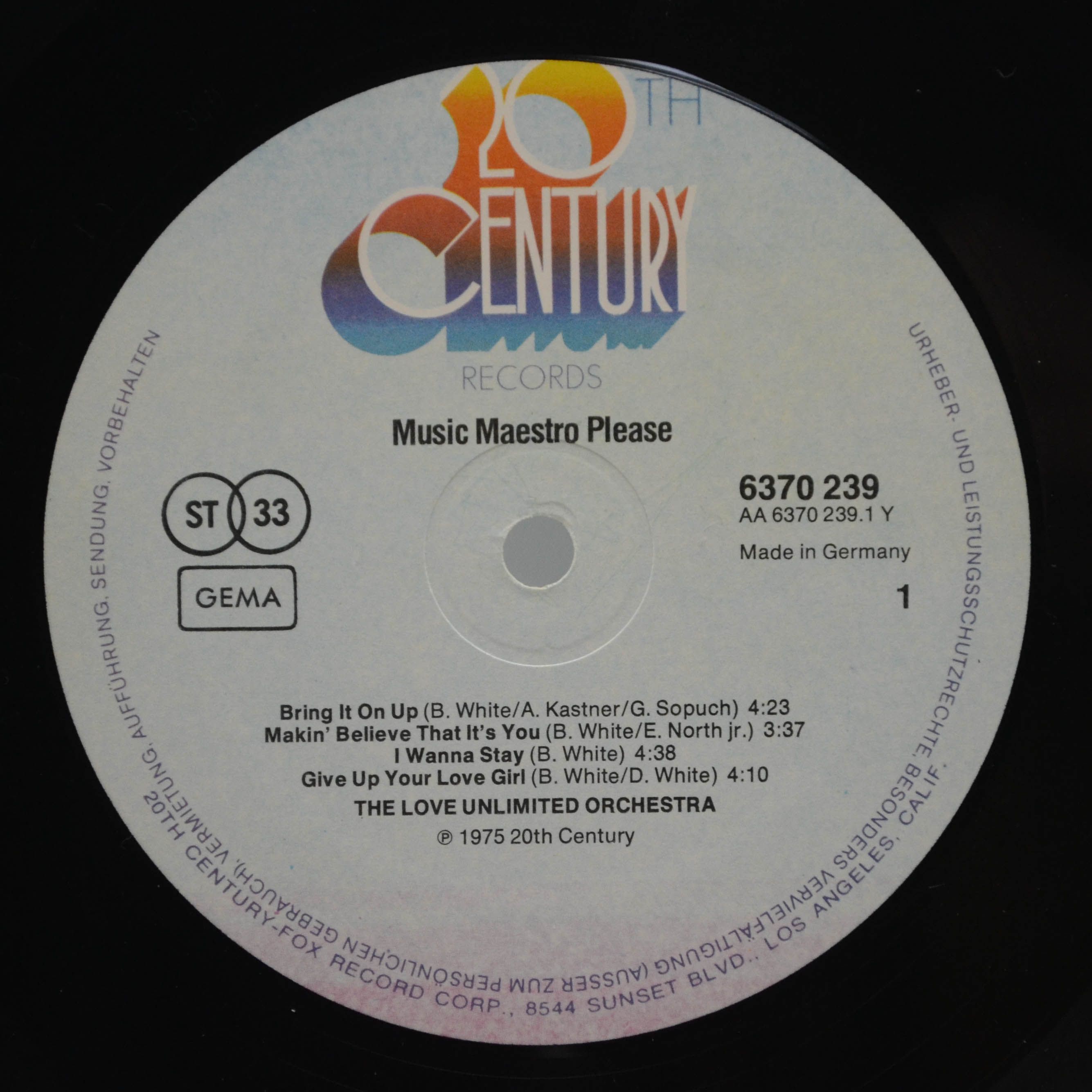 Love Unlimited Orchestra — Music Maestro Please, 1975