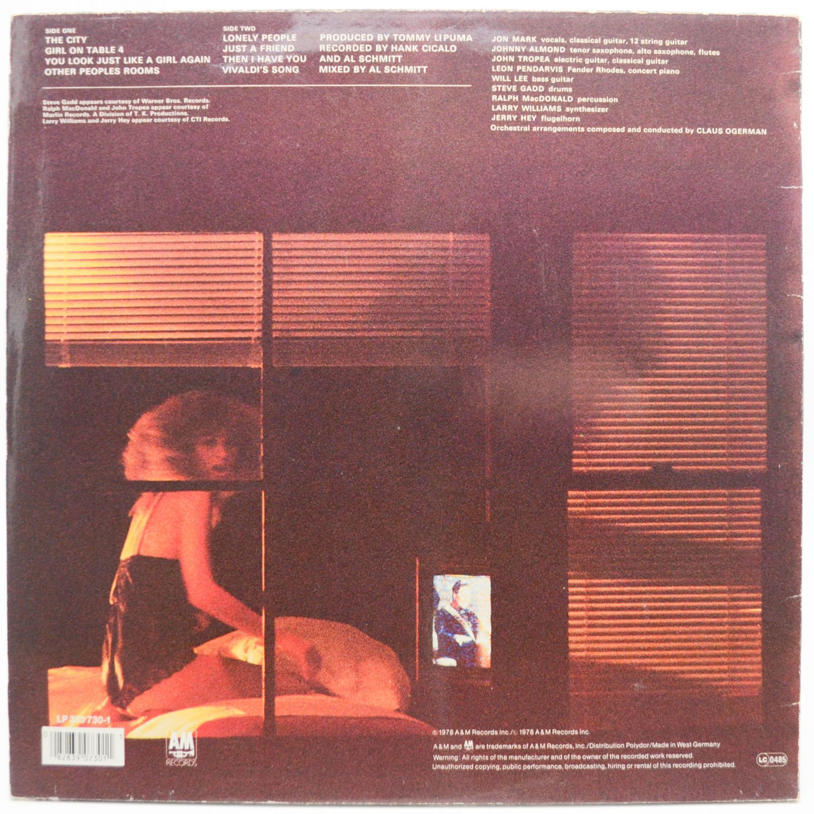 Виниловая пластинка Mark Almond — Other Peoples Rooms, 1978