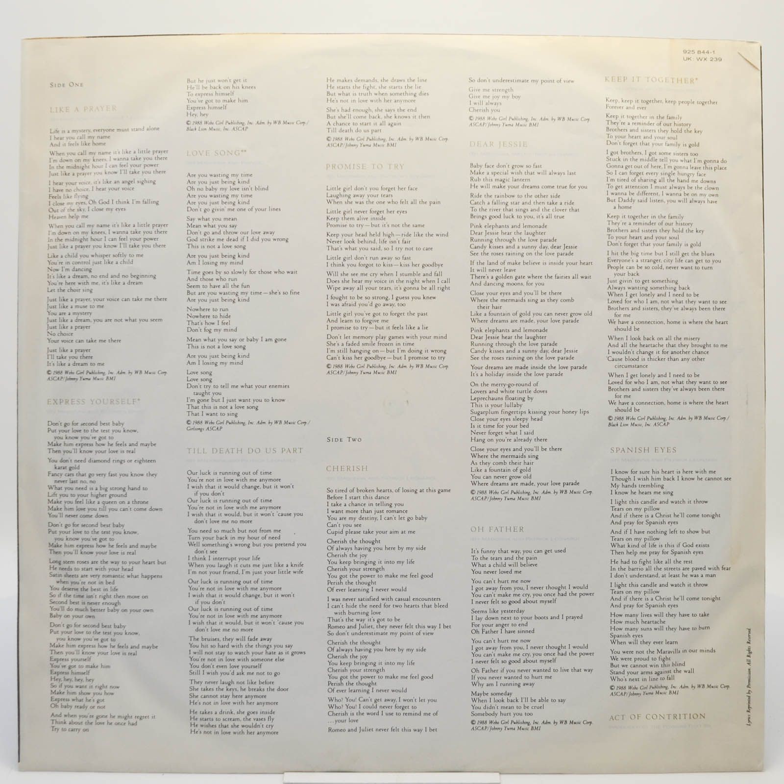 Madonna — Like A Prayer, 1989