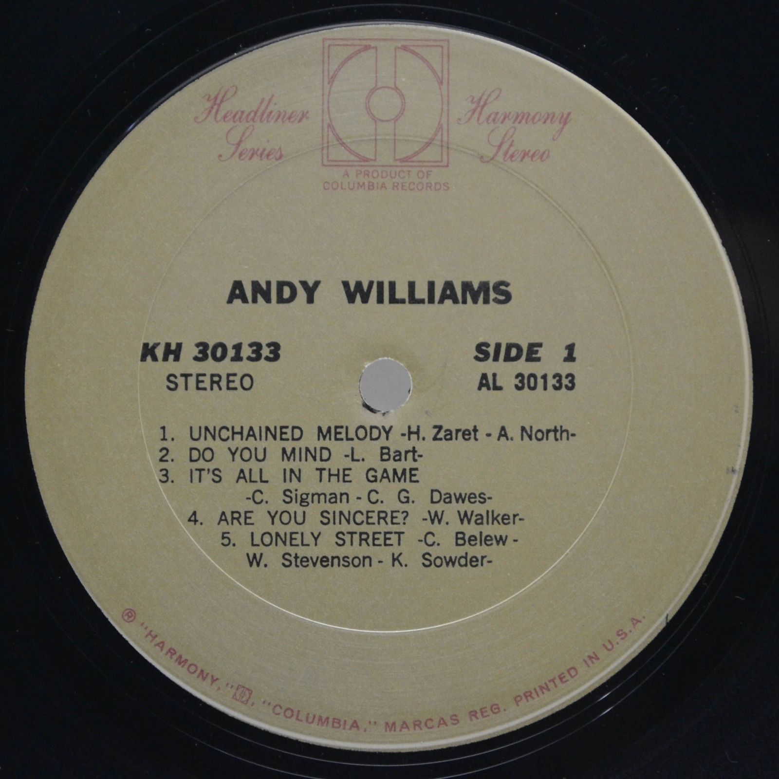 Виниловая пластинка Andy Williams — Andy Williams (1-st, USA), 1970