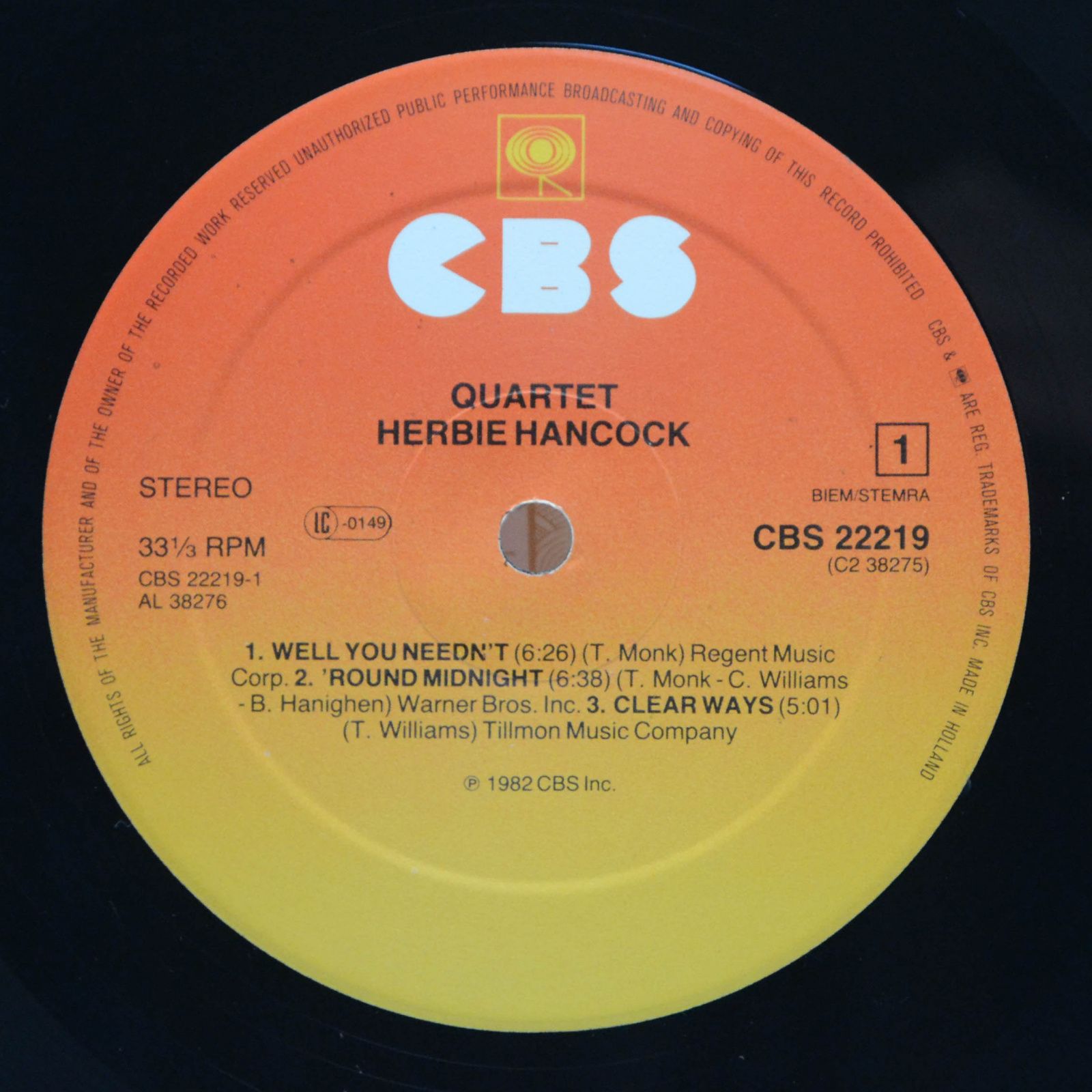 Виниловая пластинка Herbie Hancock — Quartet (2LP), 1982