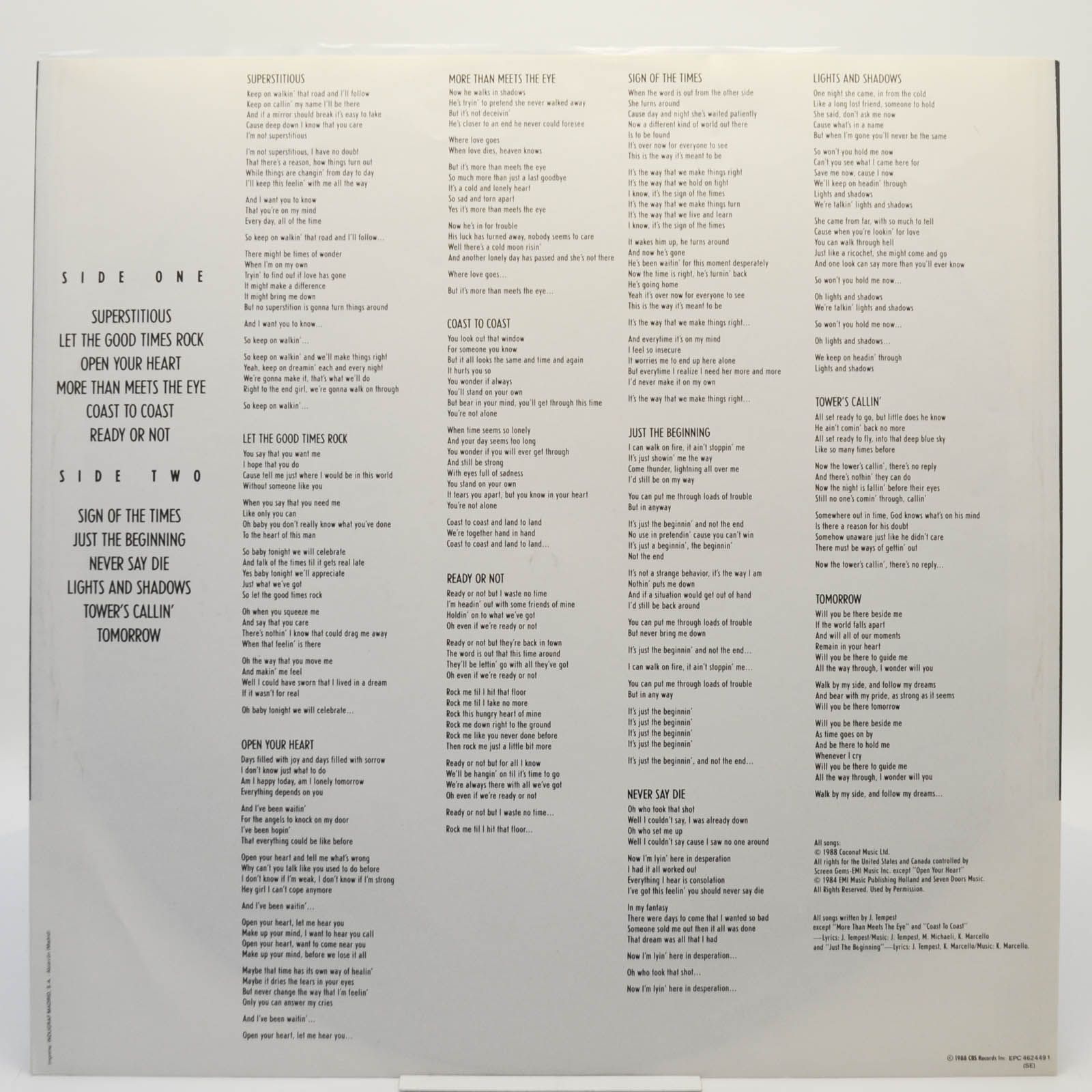 Europe — Out Of This World, 1988