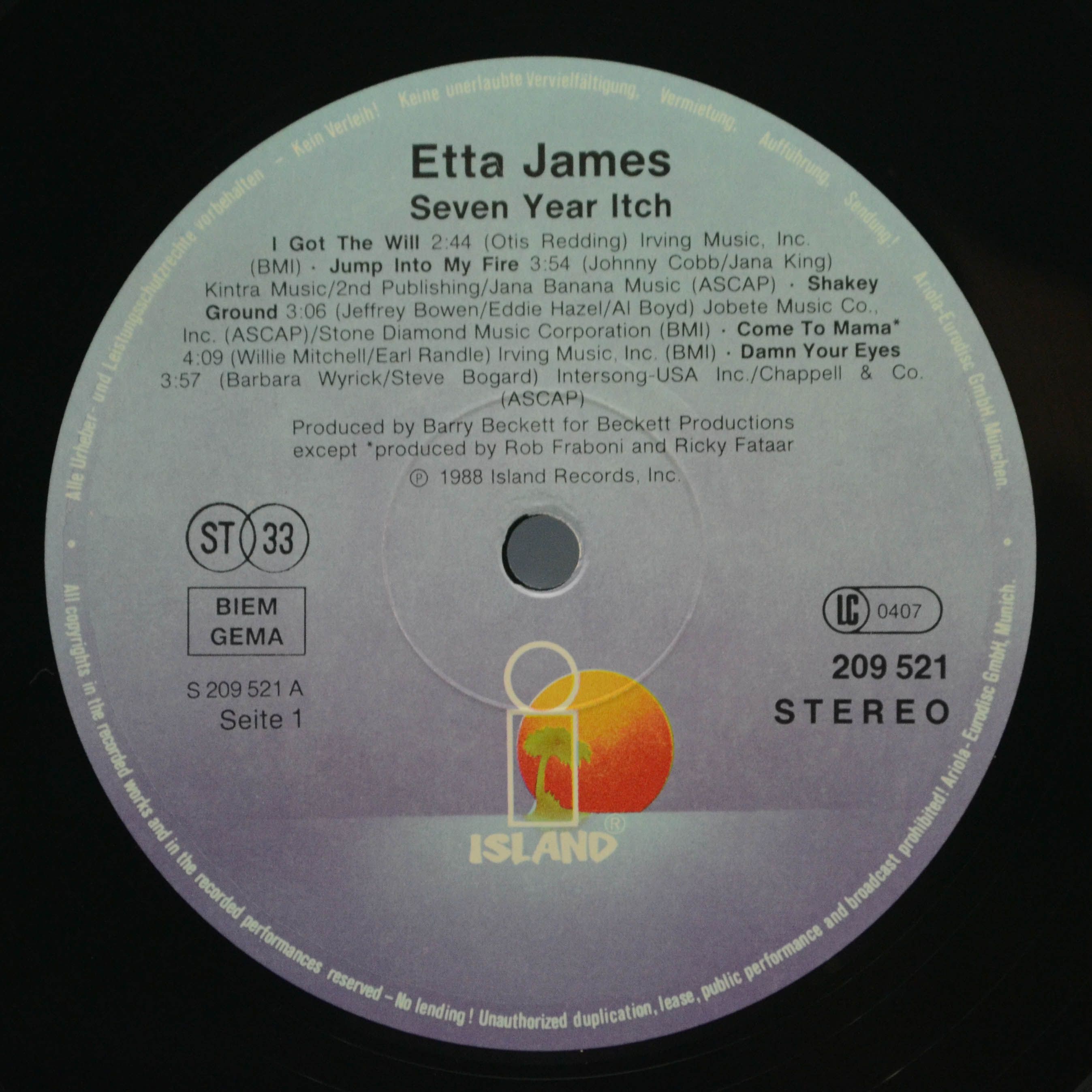 Etta James — Seven Year Itch, 1988