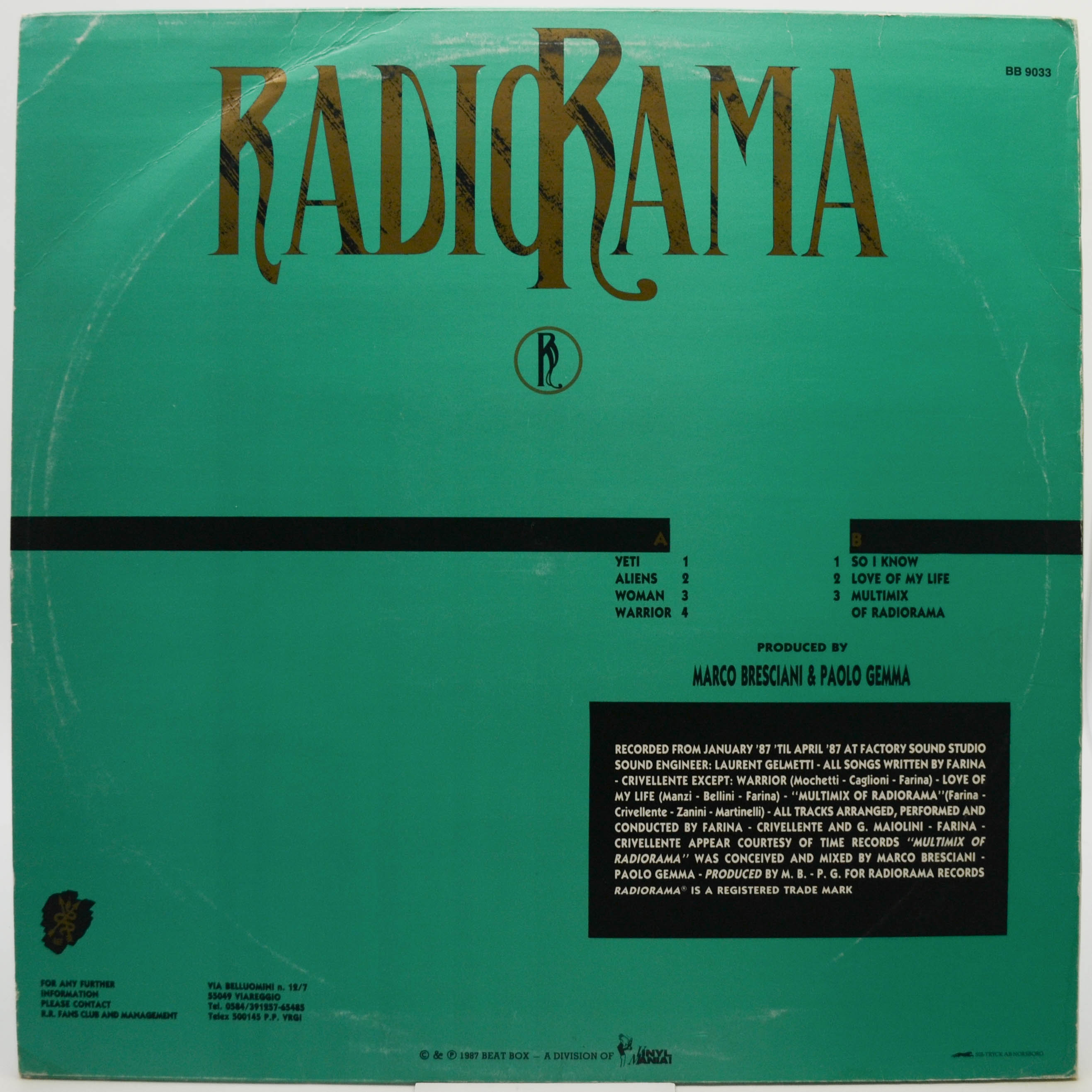 Виниловая пластинка Radiorama — The 2nd Album, 1987