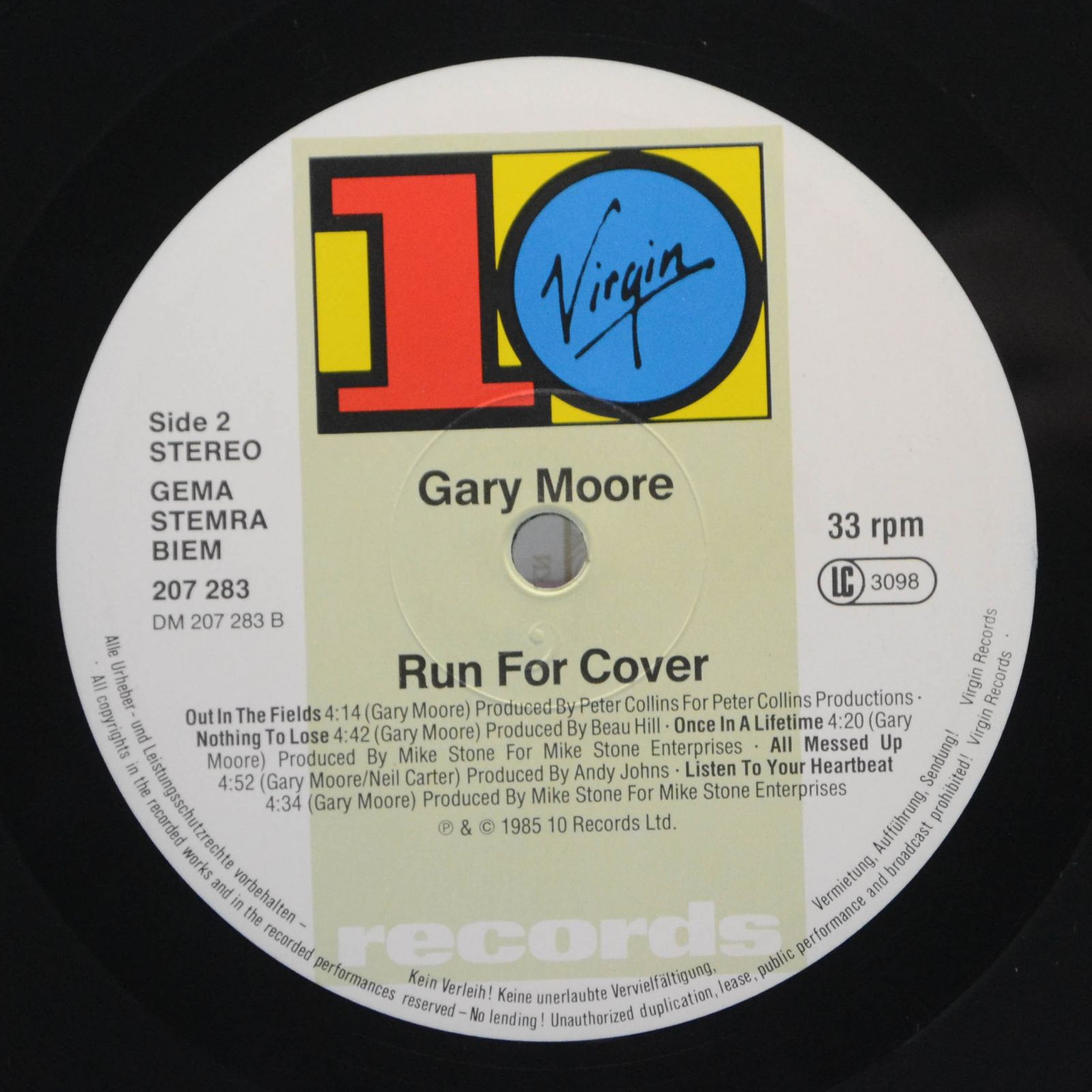 Виниловая пластинка Gary Moore — Run For Cover, 1985