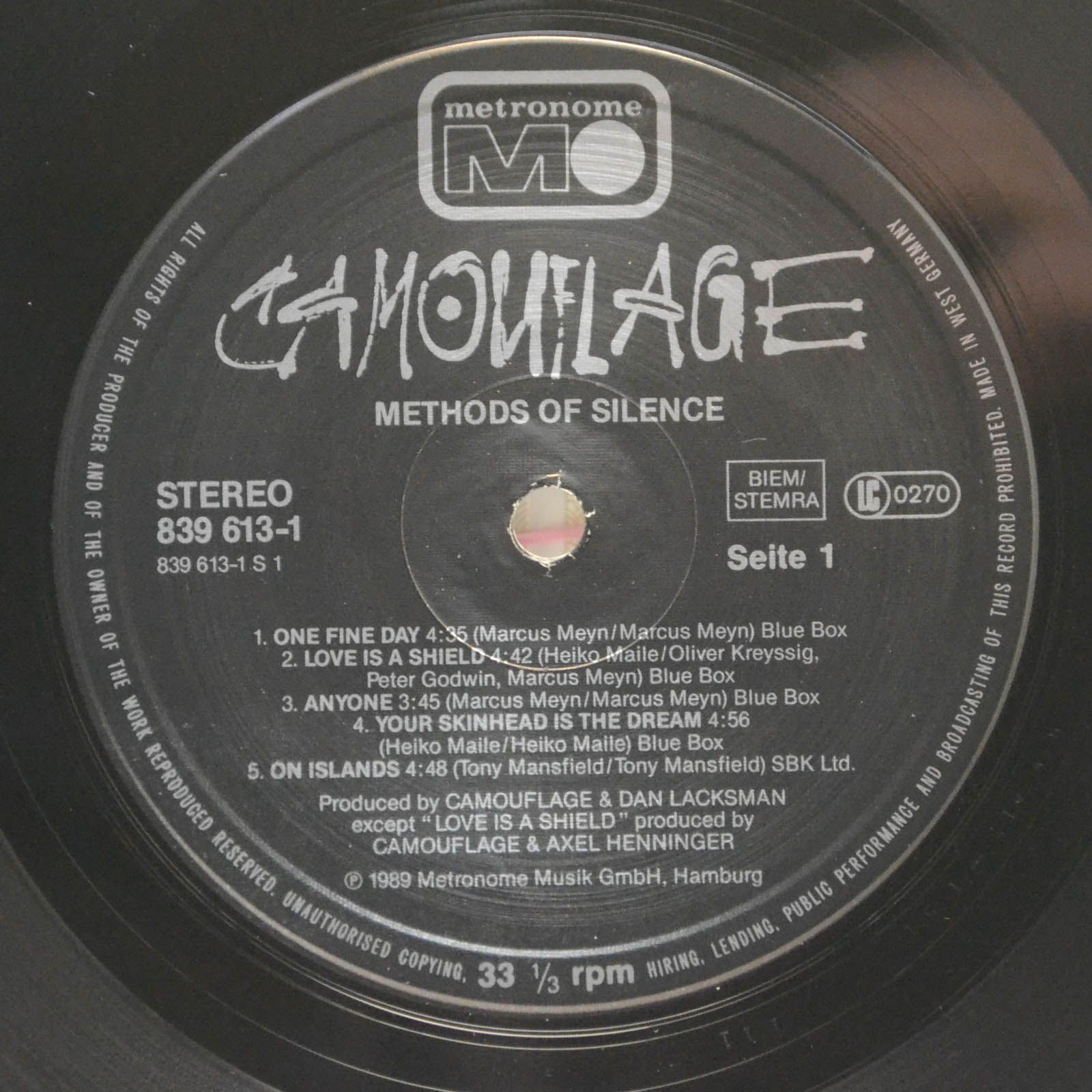 Camouflage — Methods Of Silence, 1989