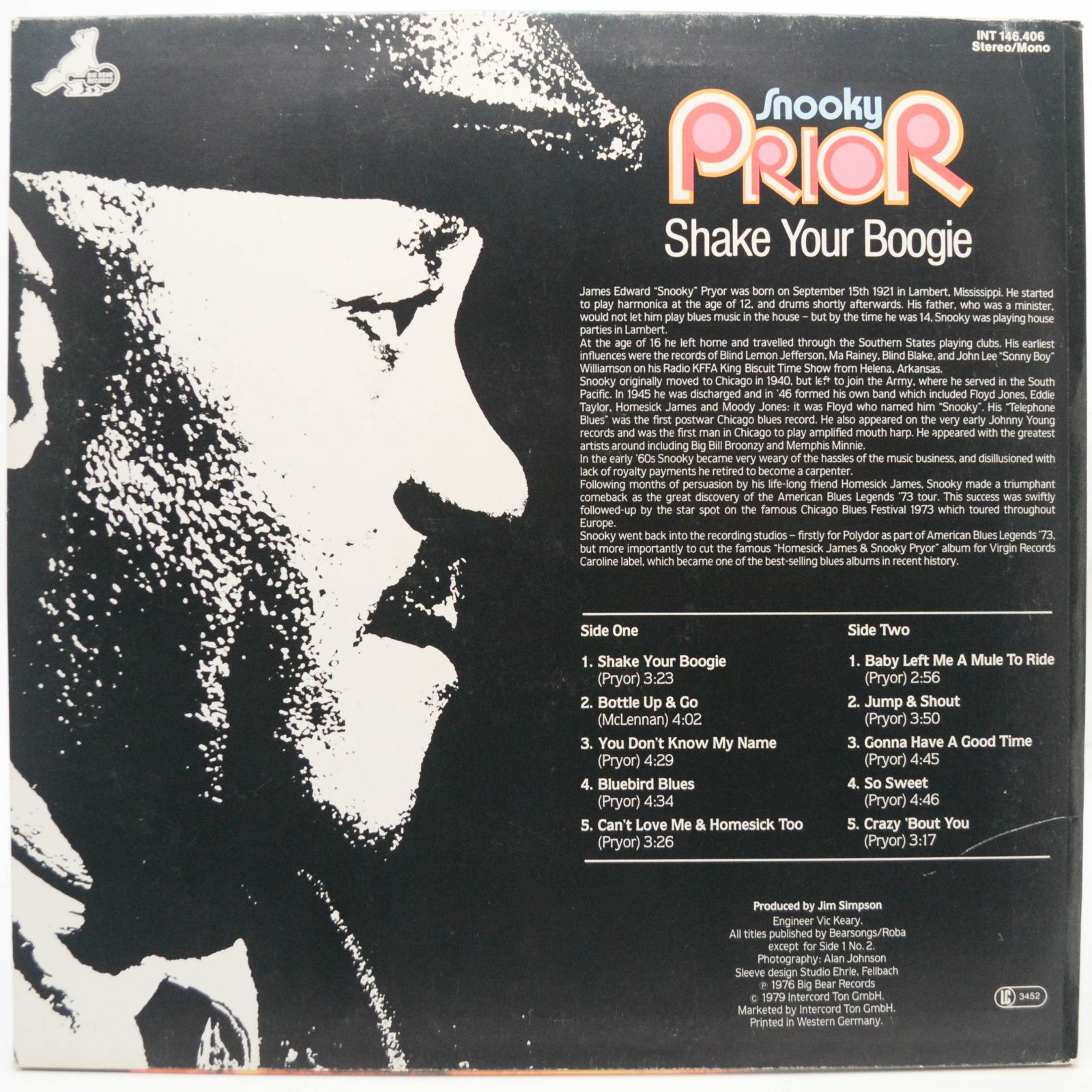 Виниловая пластинка Snooky Prior — Shake Your Boogie, 1976