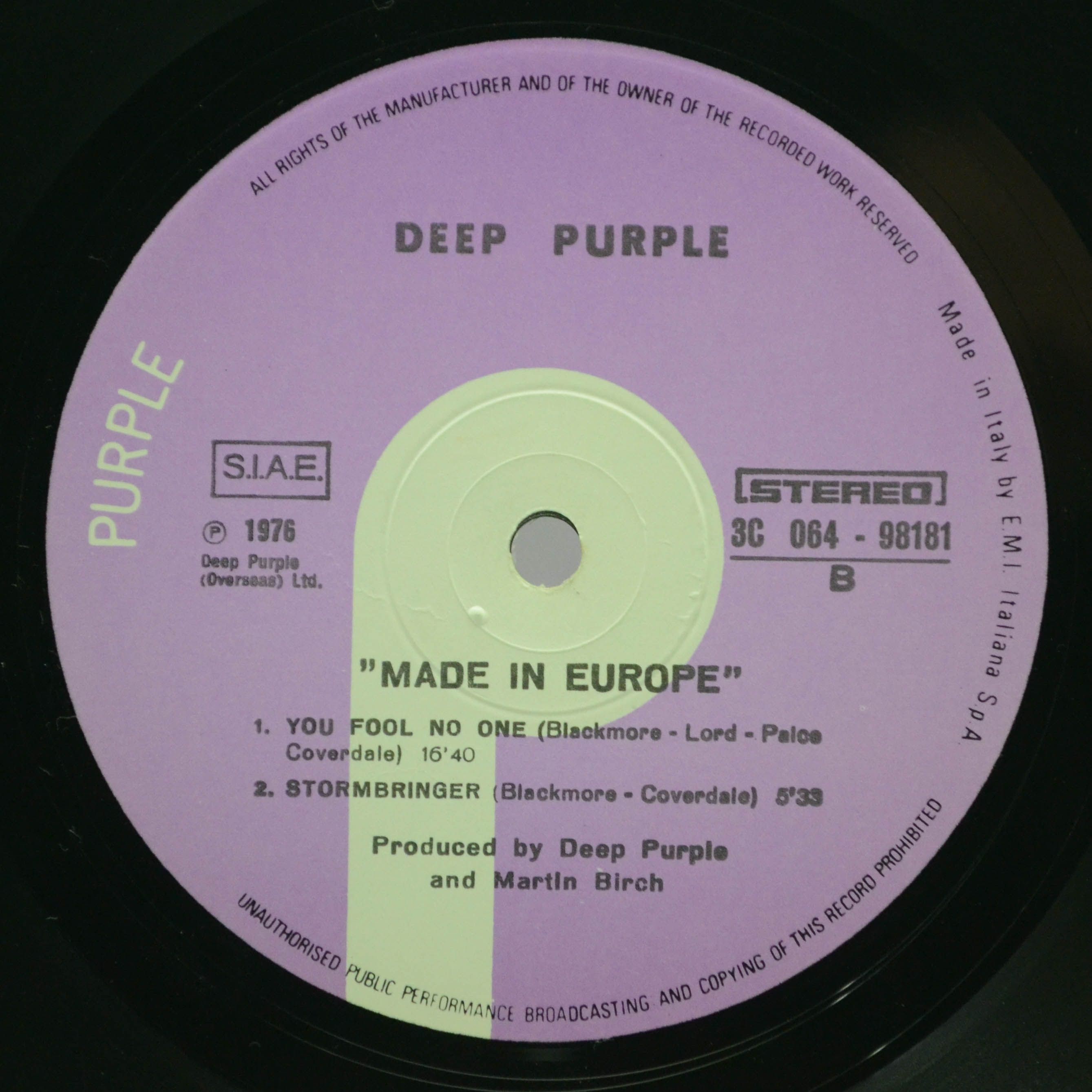 Deep Purple — Made In Europe, 1976